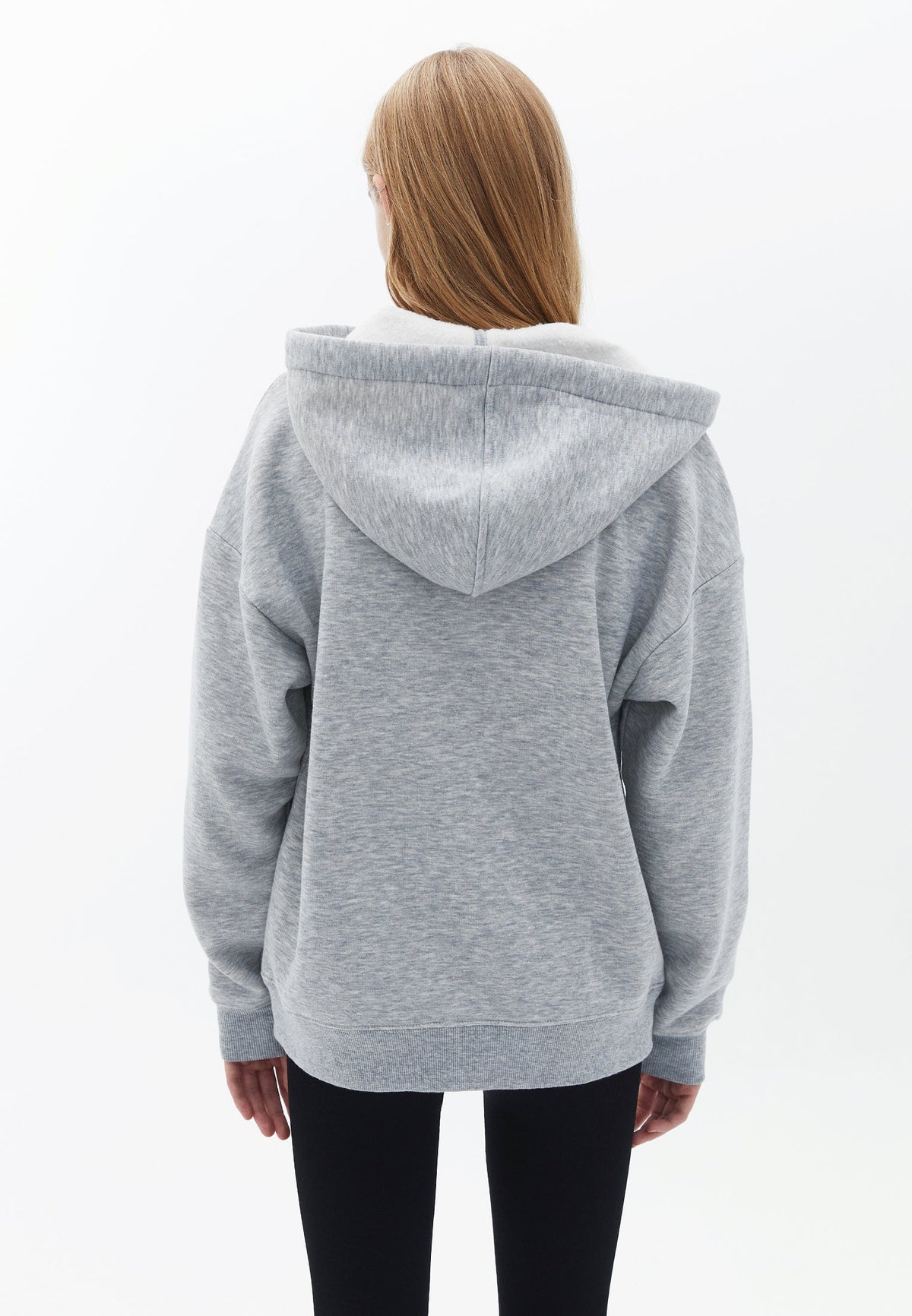 Zip Detailed Oversize Sweatshirt - GREY MELANGE