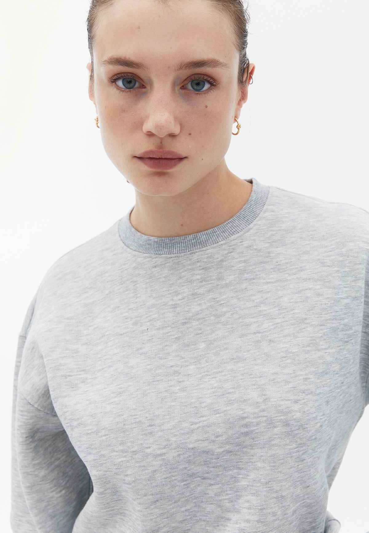 Crew Neck Sweatshirt - GREY MELANGE