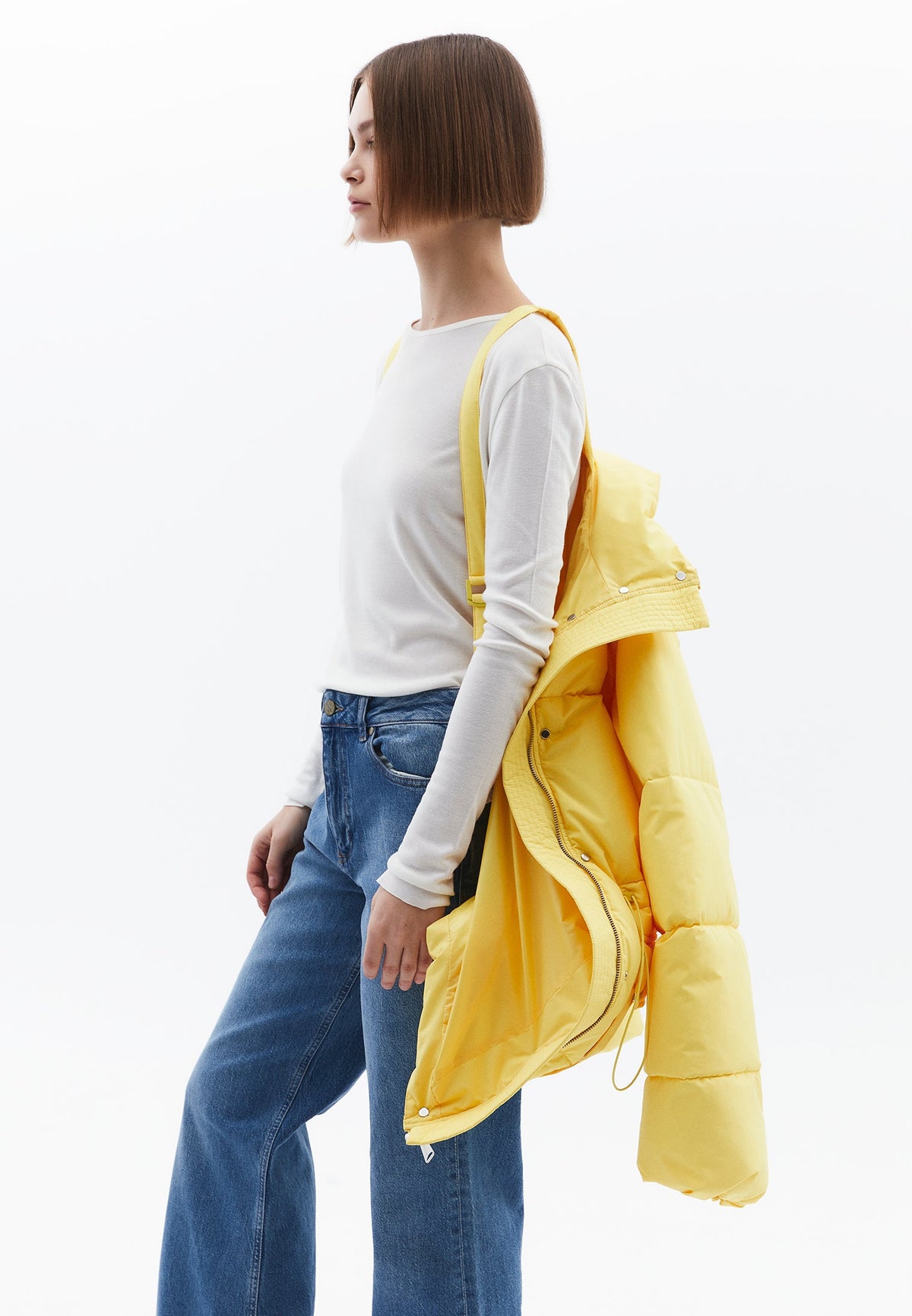 Midi Length Hooded Coat - HABANERO GOLD