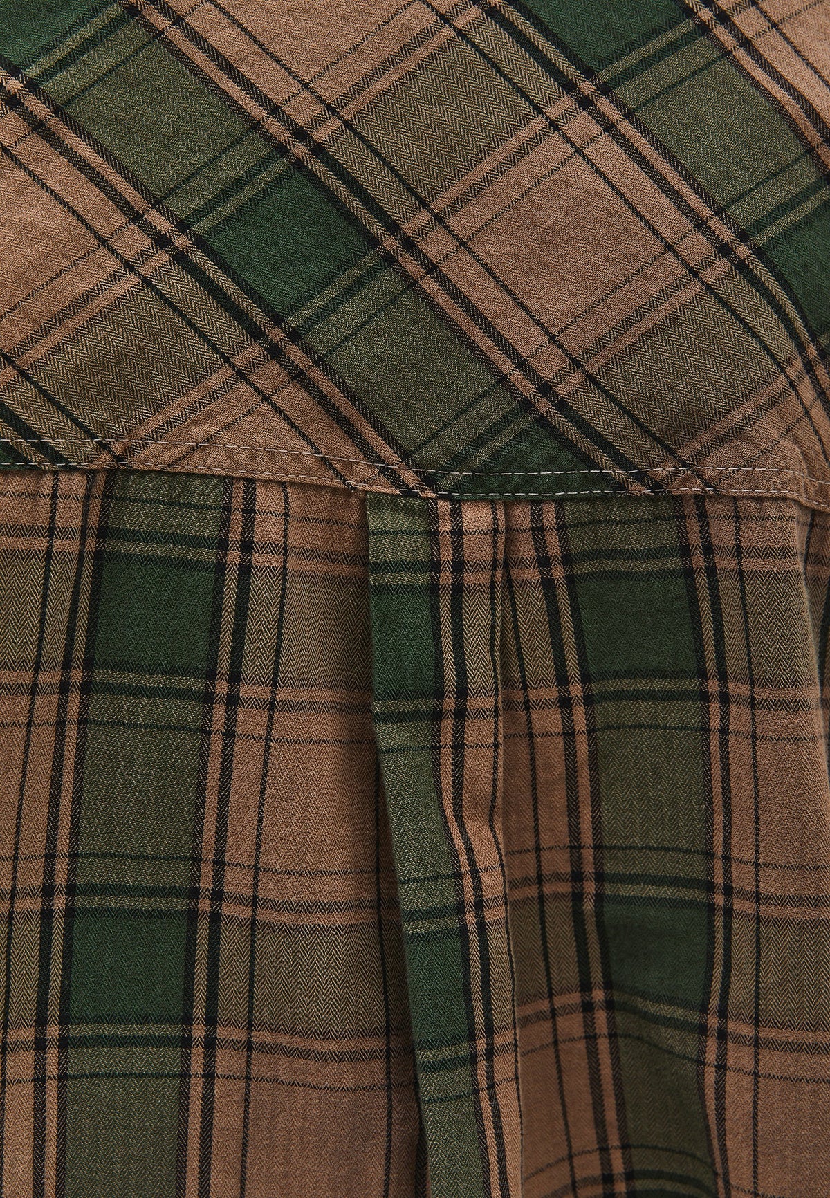 Oversized Buttoned Long Sleeve Shirt - HUNTER GREEN CHECK