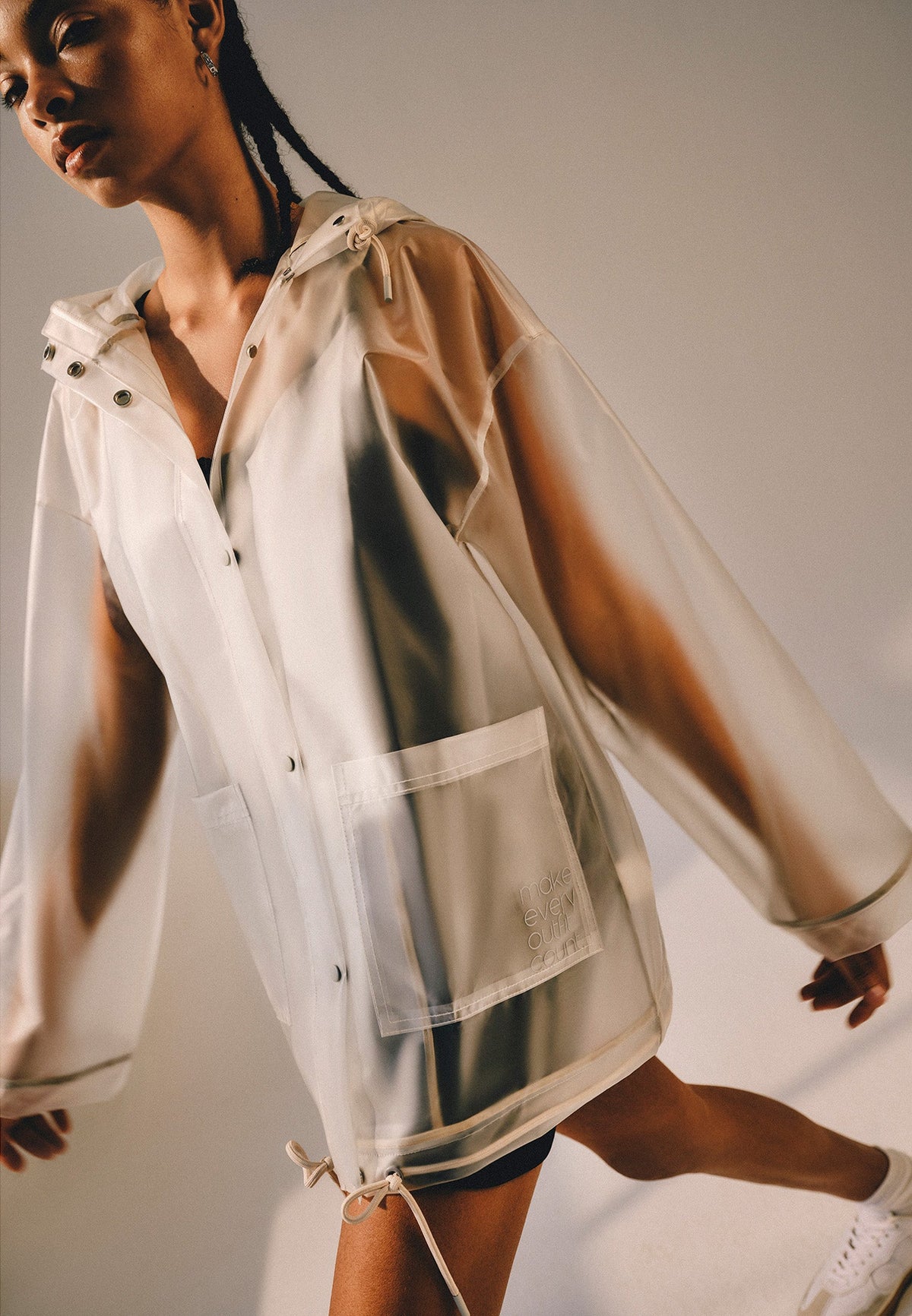 Belted Coat With Pocket Detail - ICE MILK
