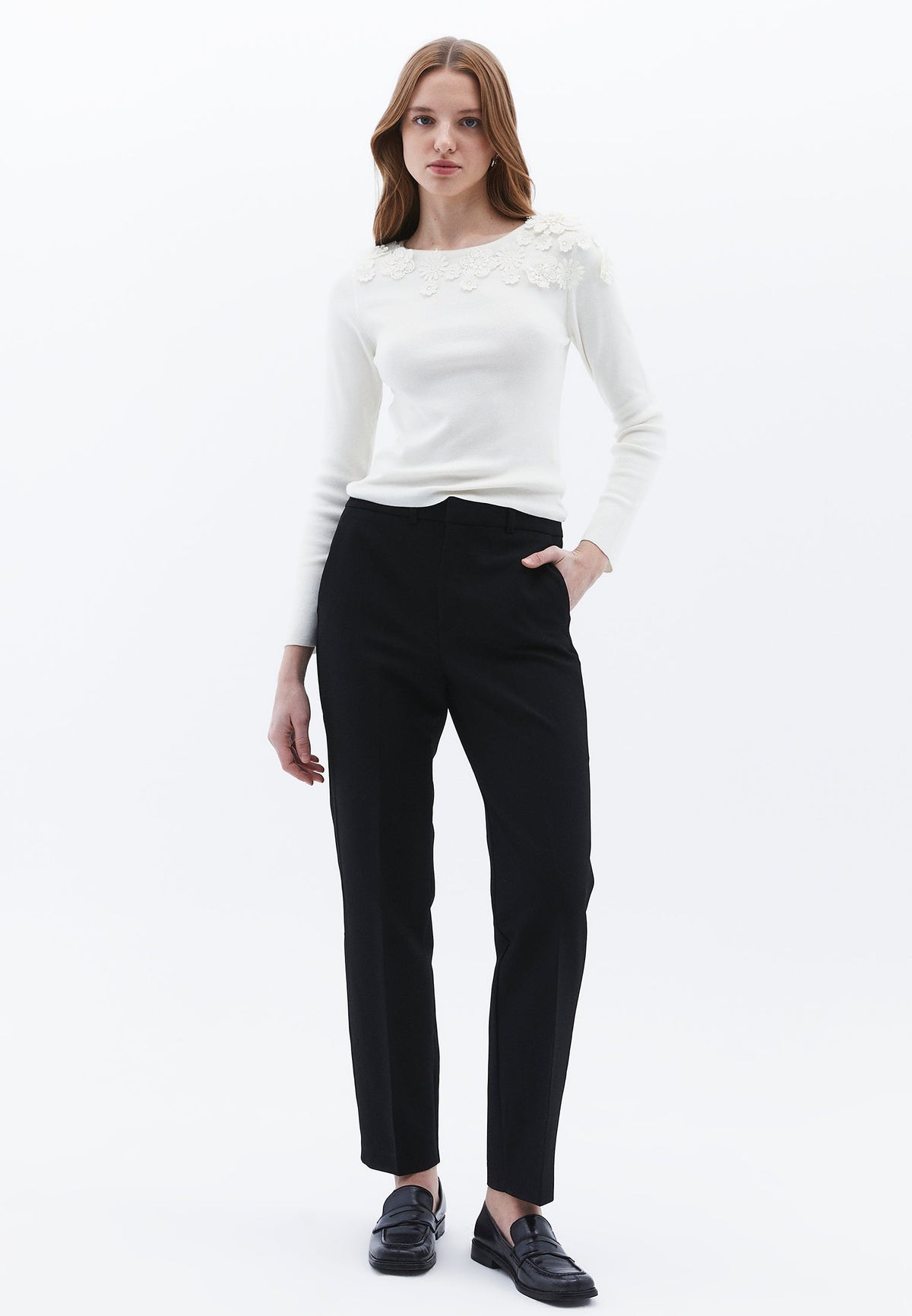 Boat Neck Raglan Sleeve Sweater - ICE MILK