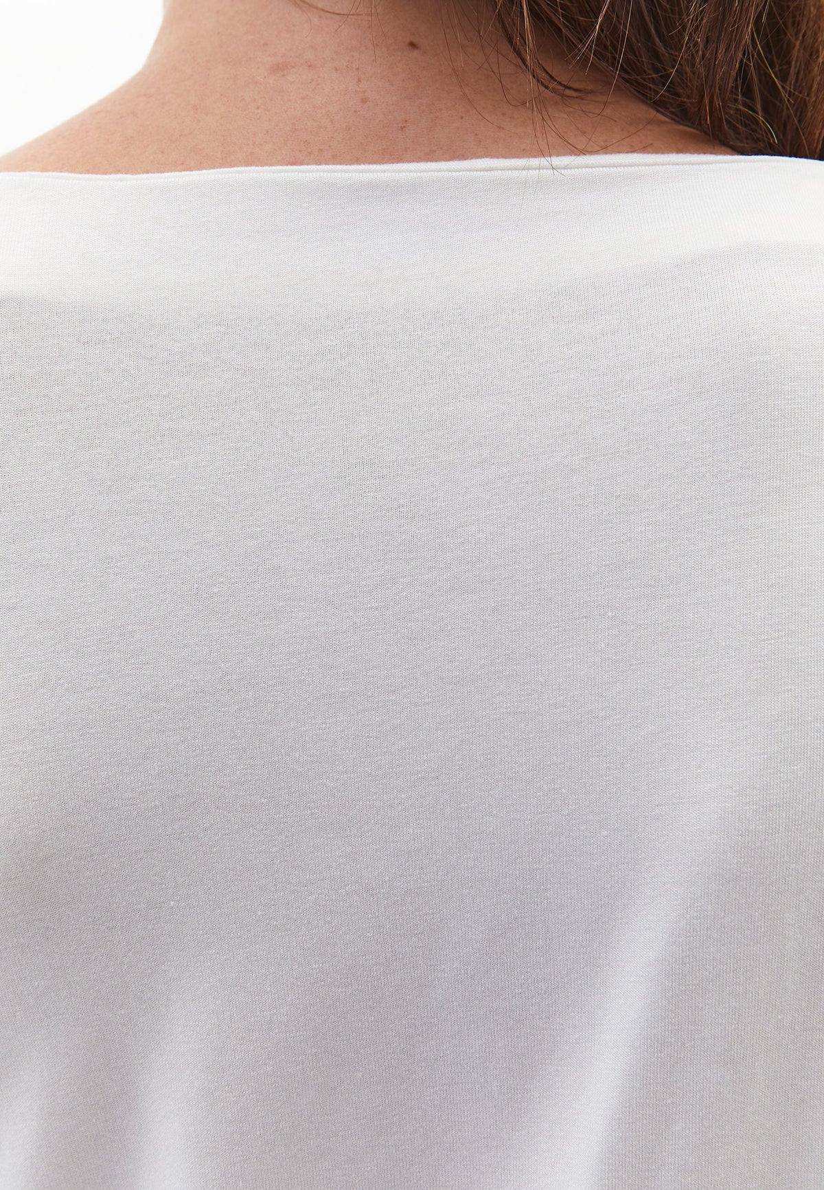 Boat Neck Long Sleeve T-Shirt - ICE MILK