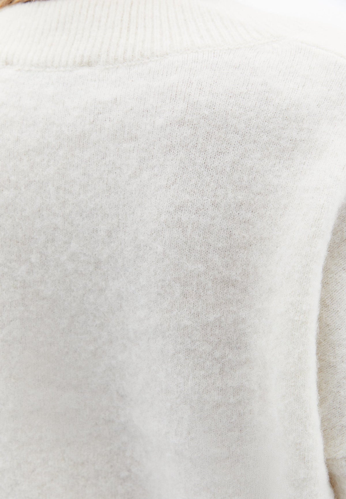 V Neck Long Sleeve Sweater - ICE MILK