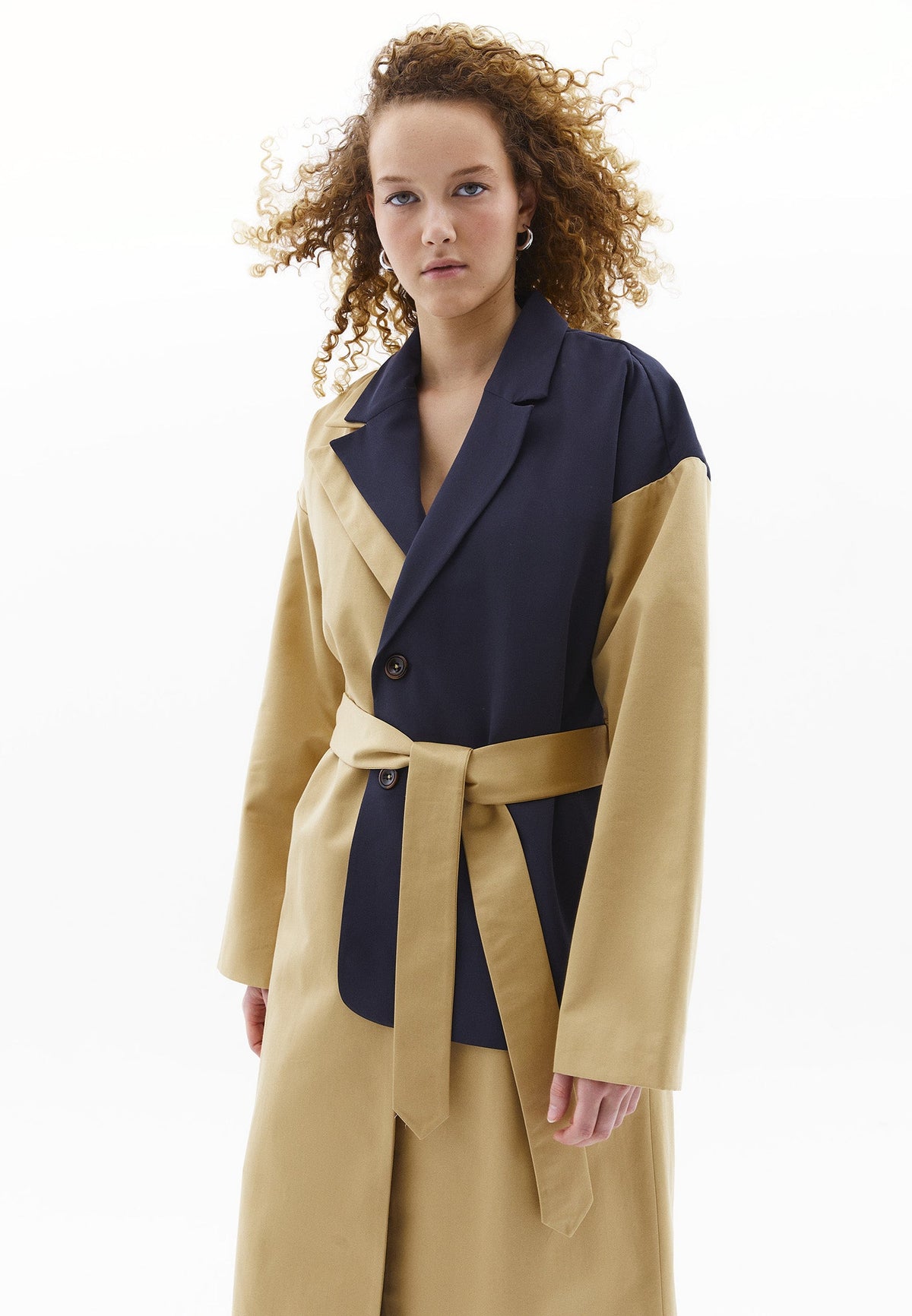 Asymmetric Collar Long Trench Coat - LARK
