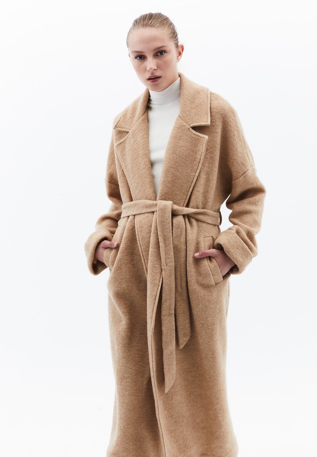 Long Oversize Coat Shirt Collar - LARK