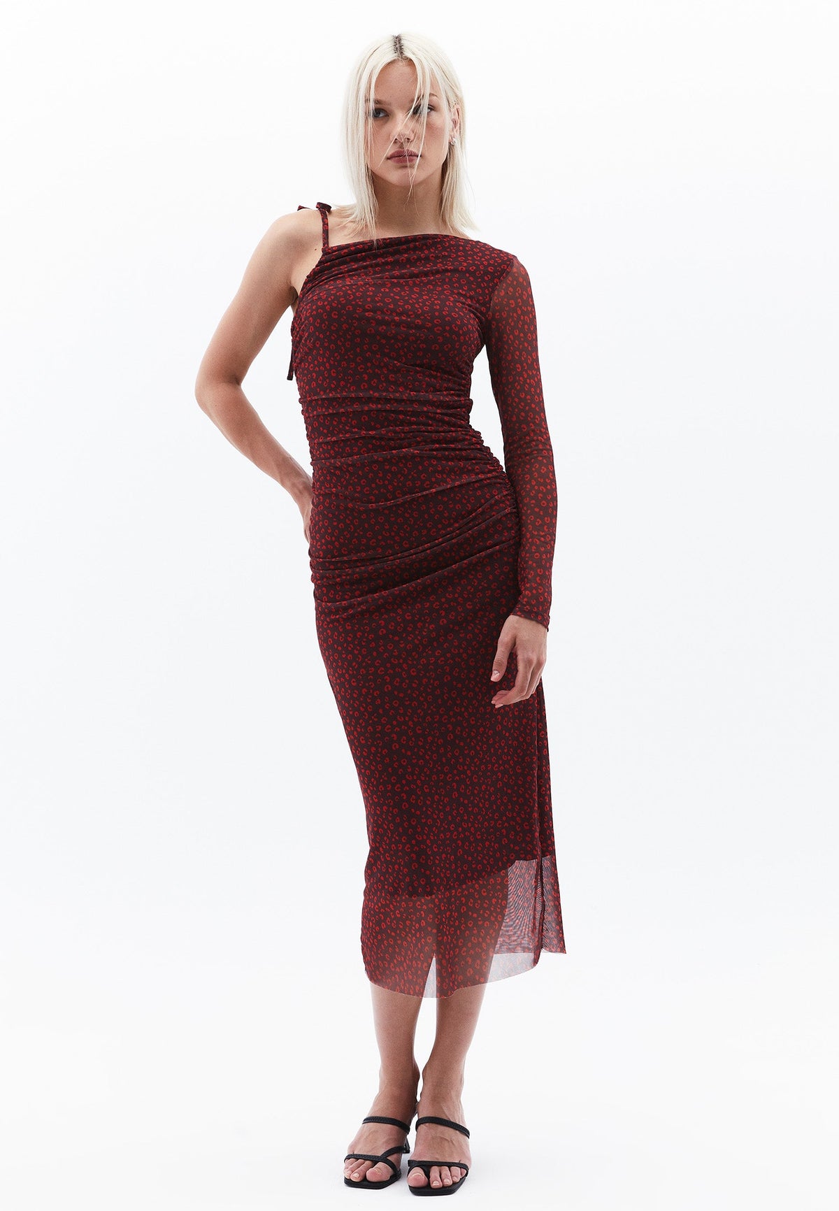One Shoulder Long Dress - LEO COMB