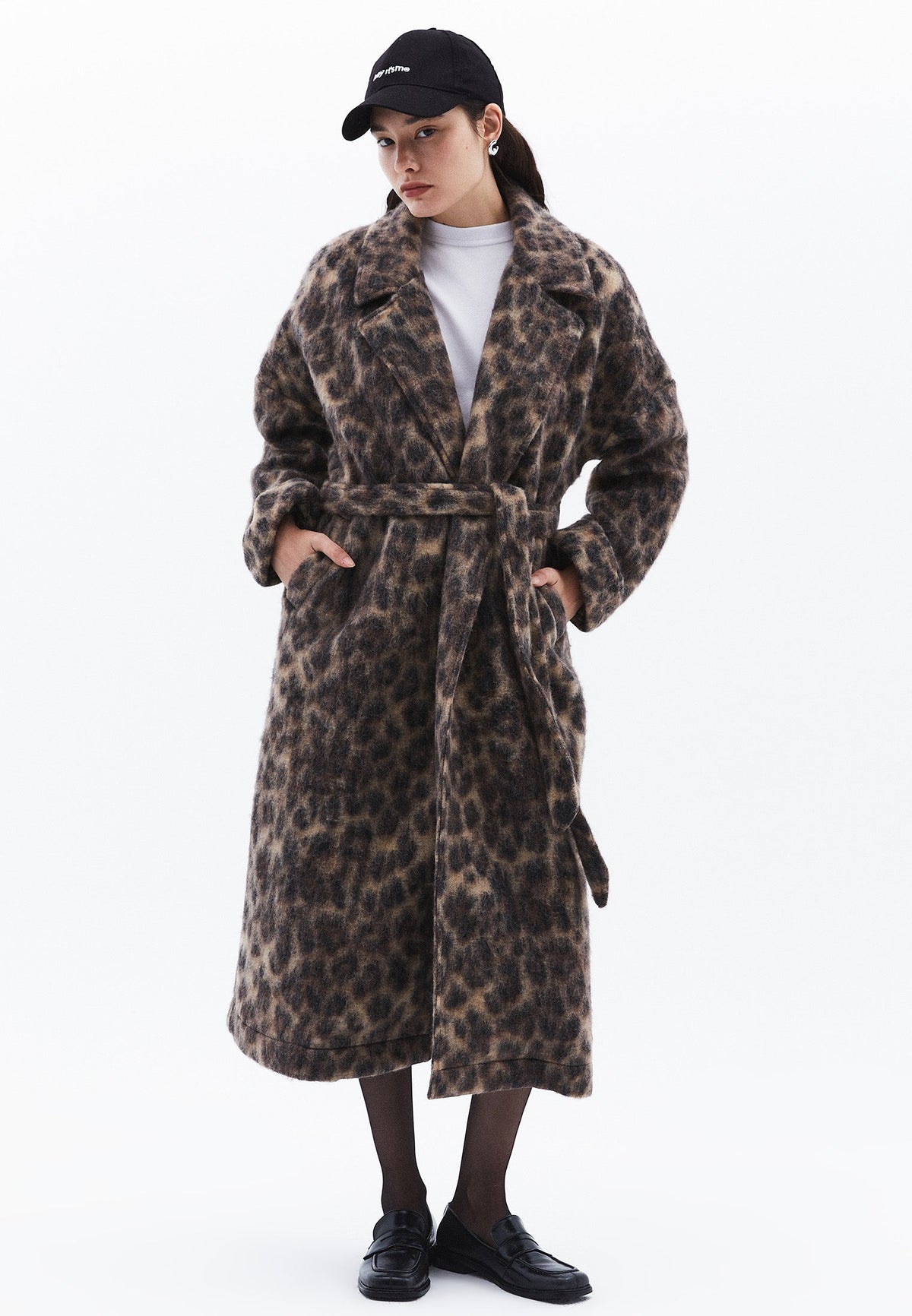 Jacquard Long Oversize Coat - LEO COMB
