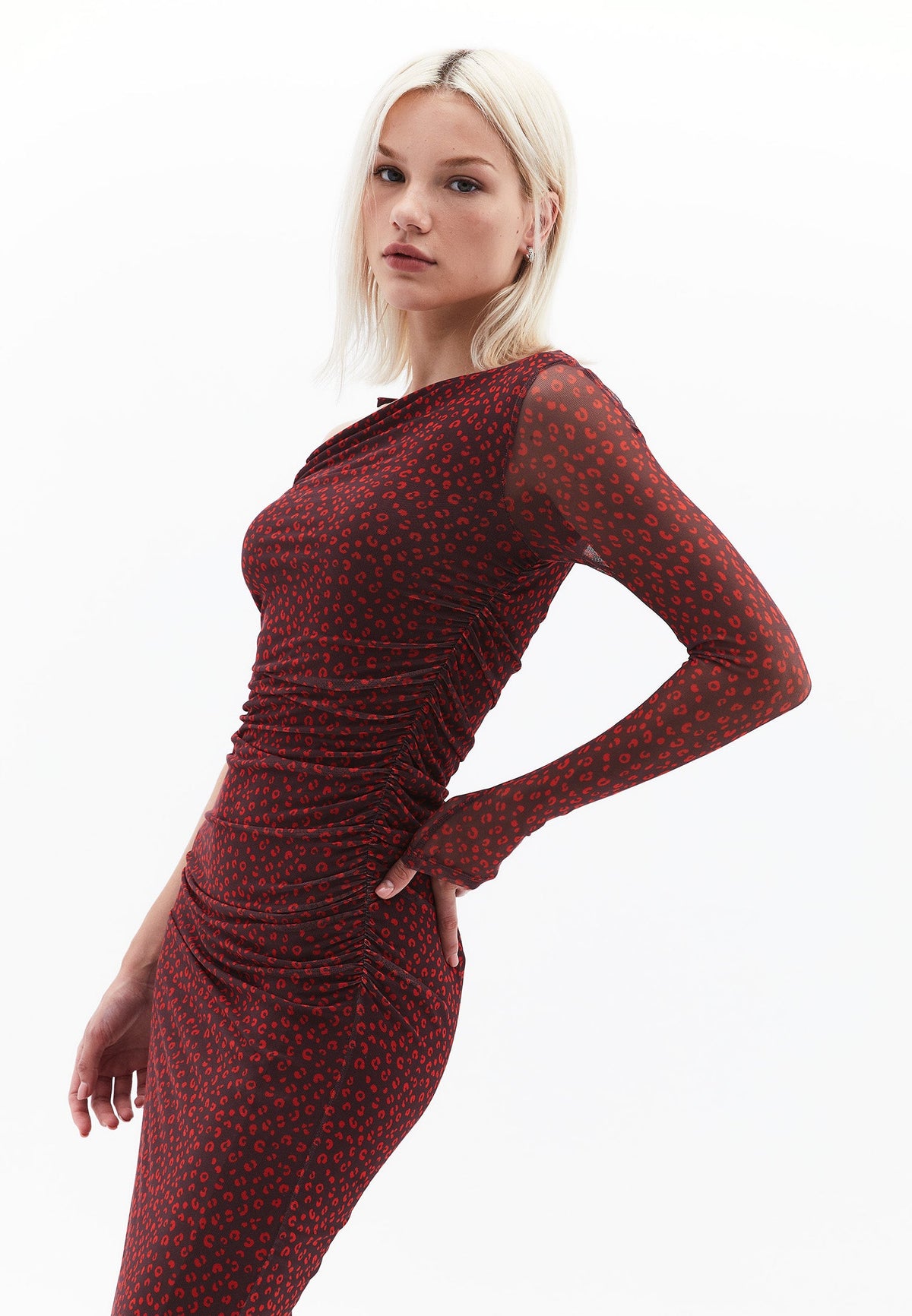 One Shoulder Long Dress - LEO COMB