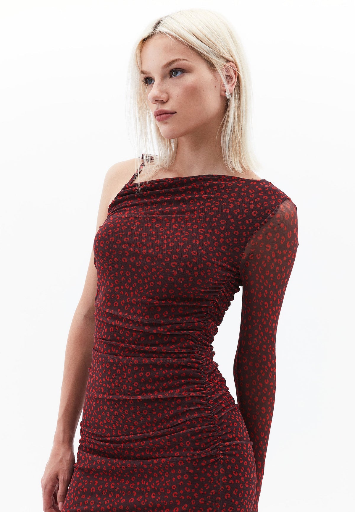 One Shoulder Long Dress - LEO COMB