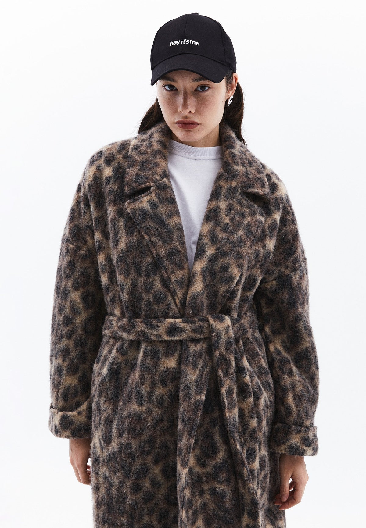 Jacquard Long Oversize Coat - LEO COMB