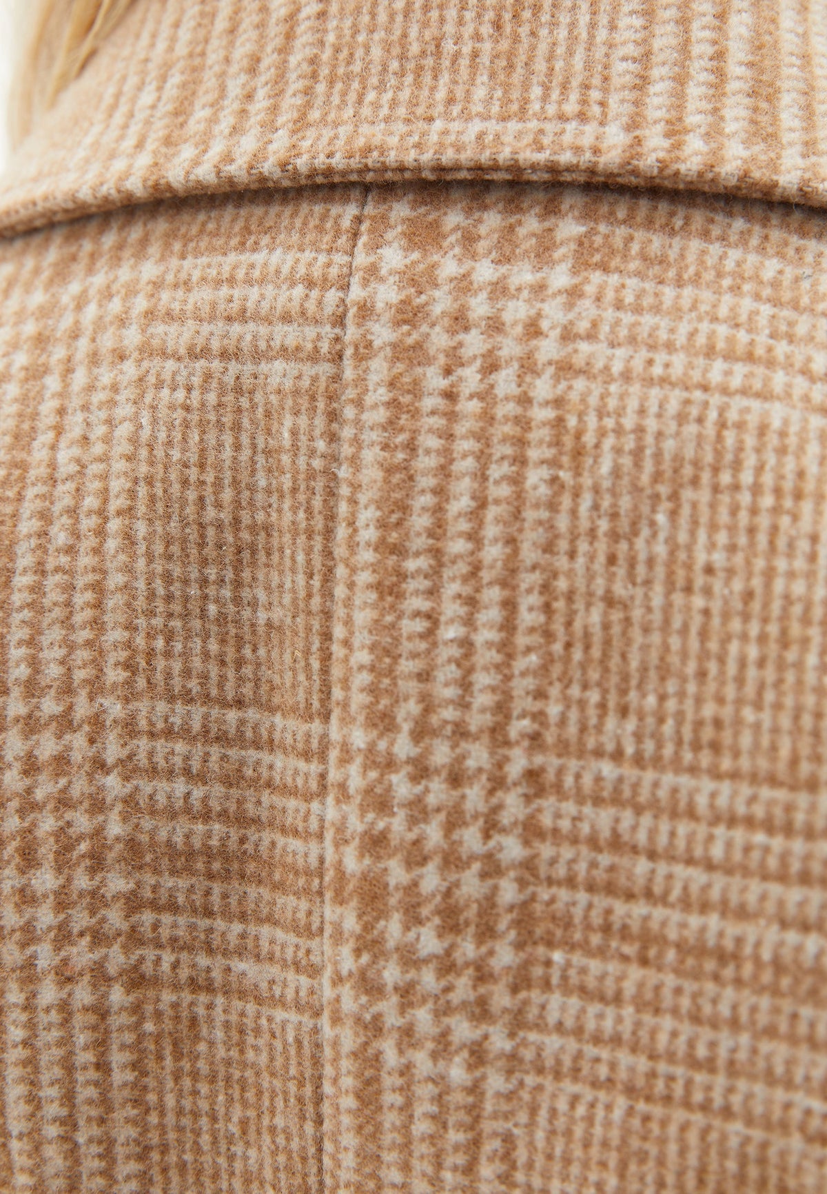 Long Sleeve Buttoned Jacket With Pockets - LIGHT ARGAN OIL CHECK