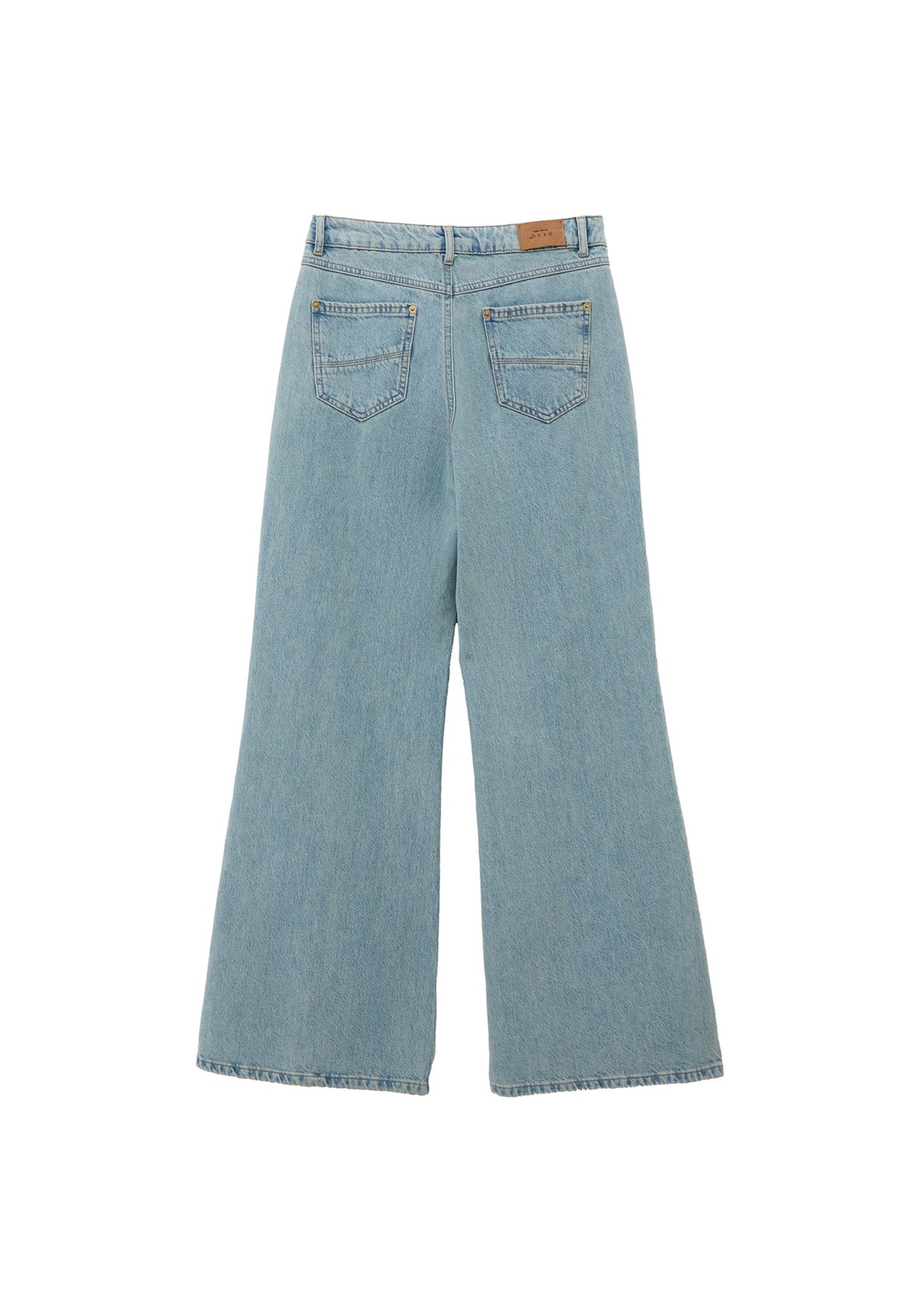 Wide Leg Standard High Waist Denim Pants - LIGHT GREEN DENIM