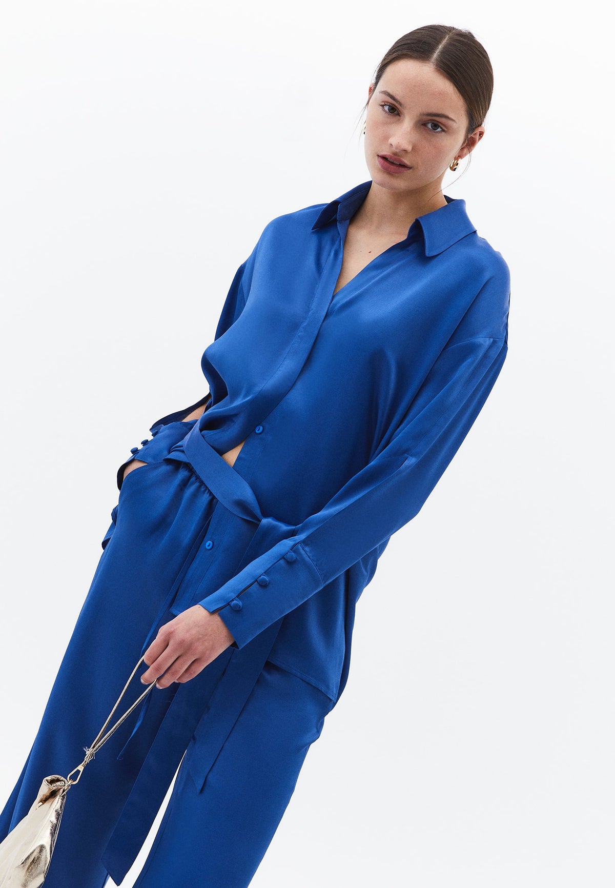Loose Fit And Slit Belted Shirt Tunic - LIMOGES