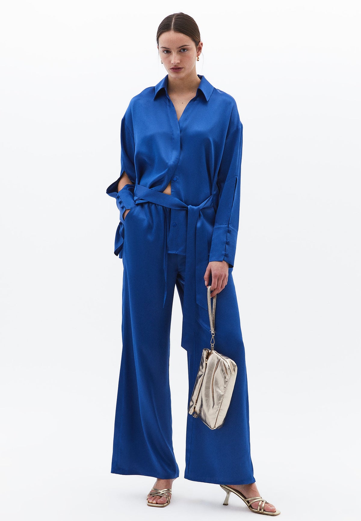 Loose Fit And Slit Belted Shirt Tunic - LIMOGES