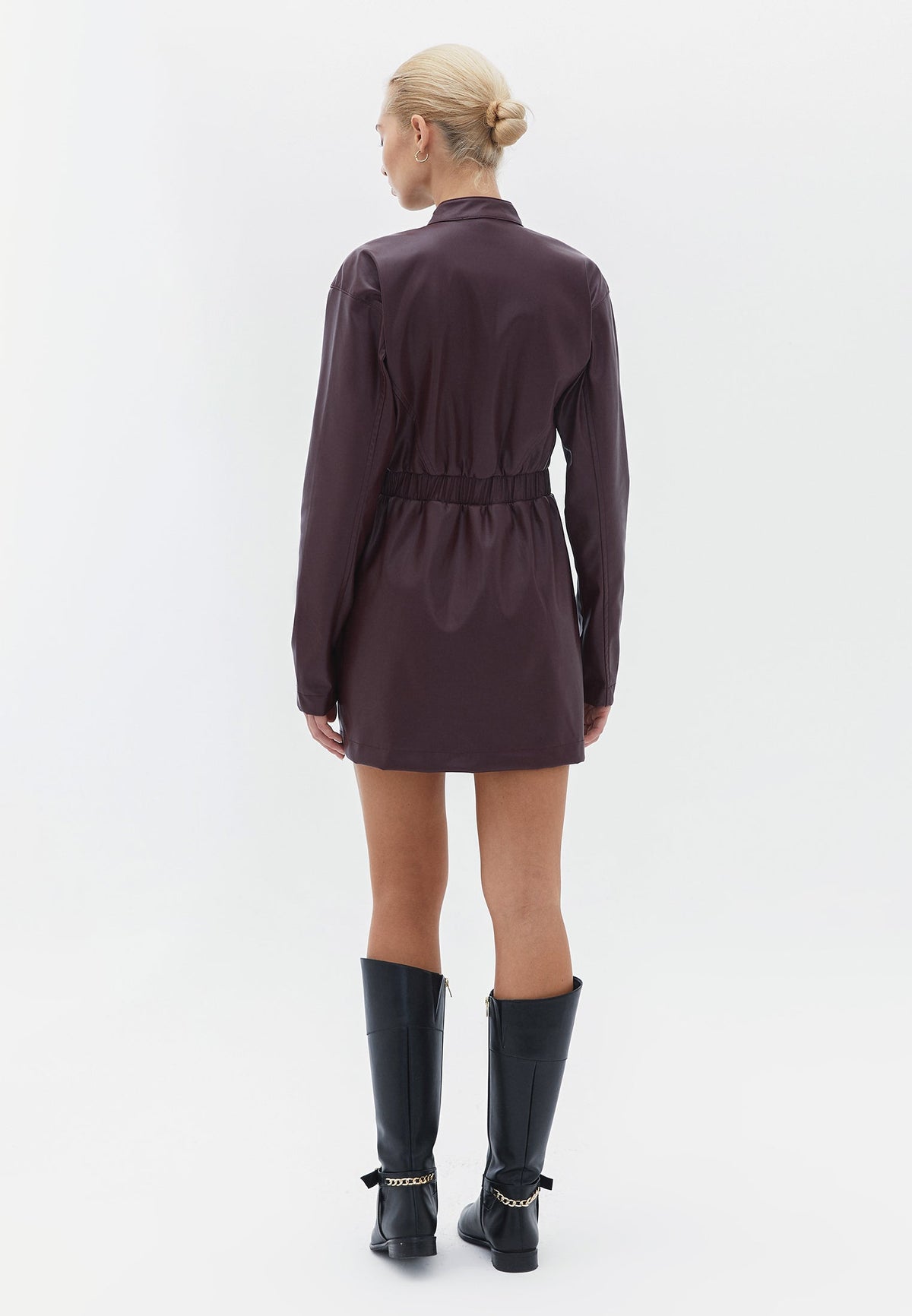Short Sleeve Dress - MAROON BANNER