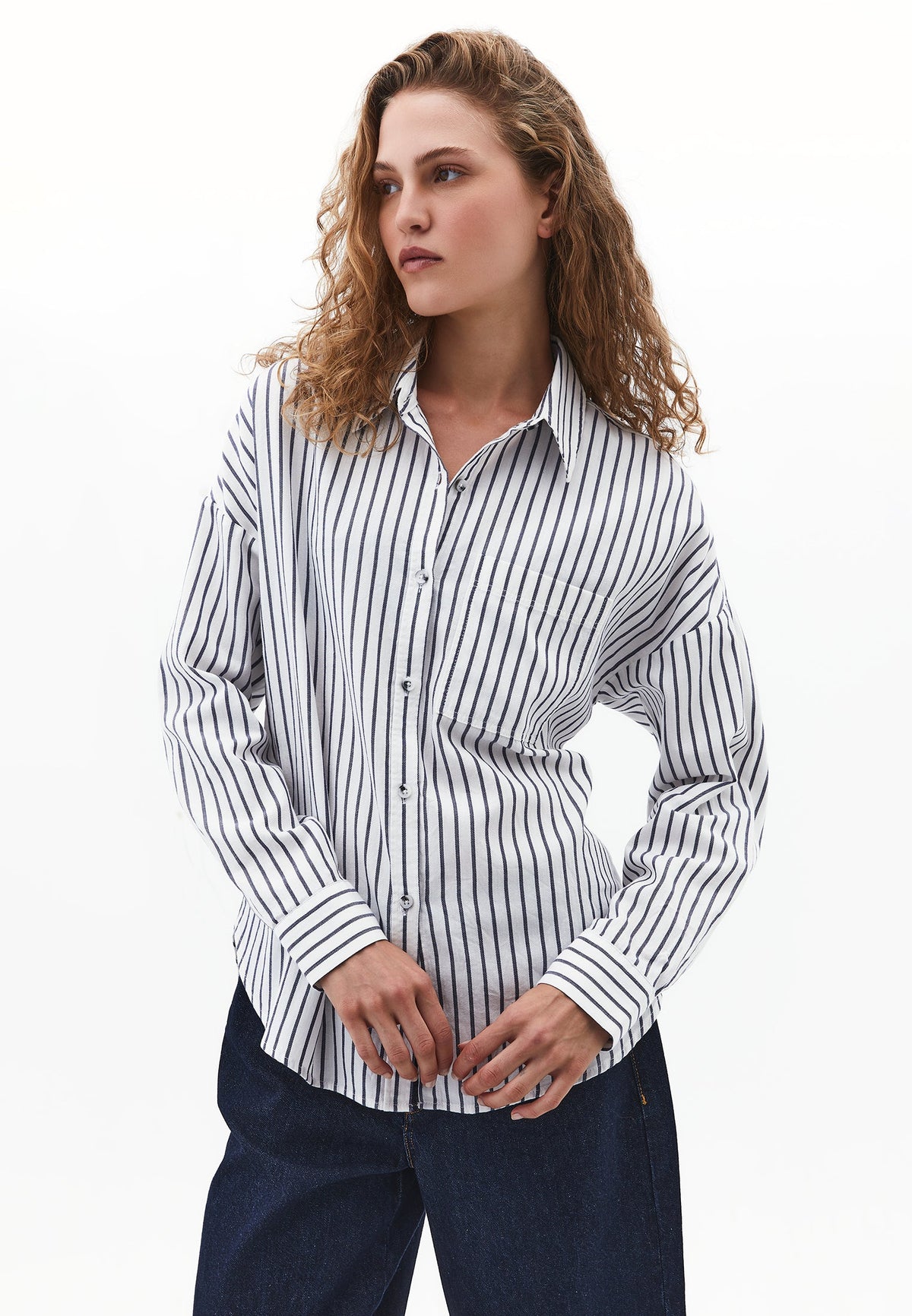 Striped Oversize Shirt - MEDIEVAL BLUE STRIPE