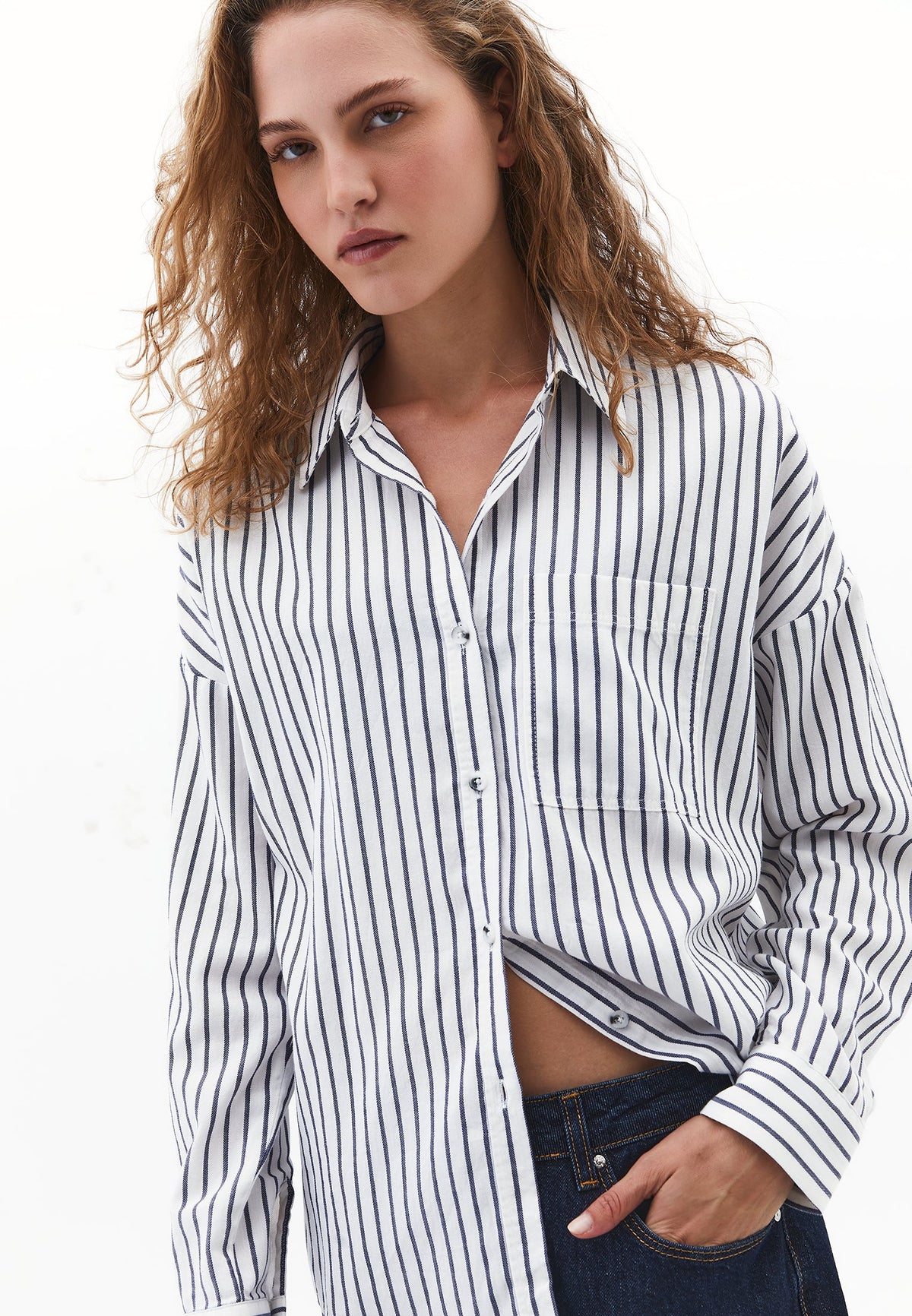 Striped Oversize Shirt - MEDIEVAL BLUE STRIPE