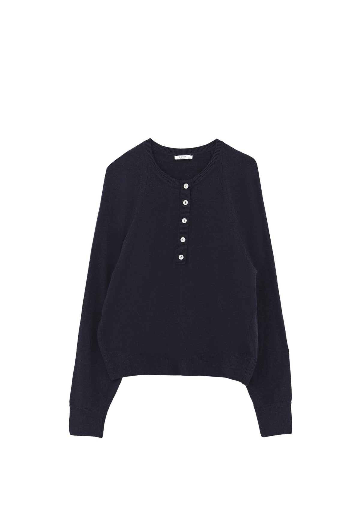 V Neck Raglan Sleeve Knit Sweater - MIDNIGHT