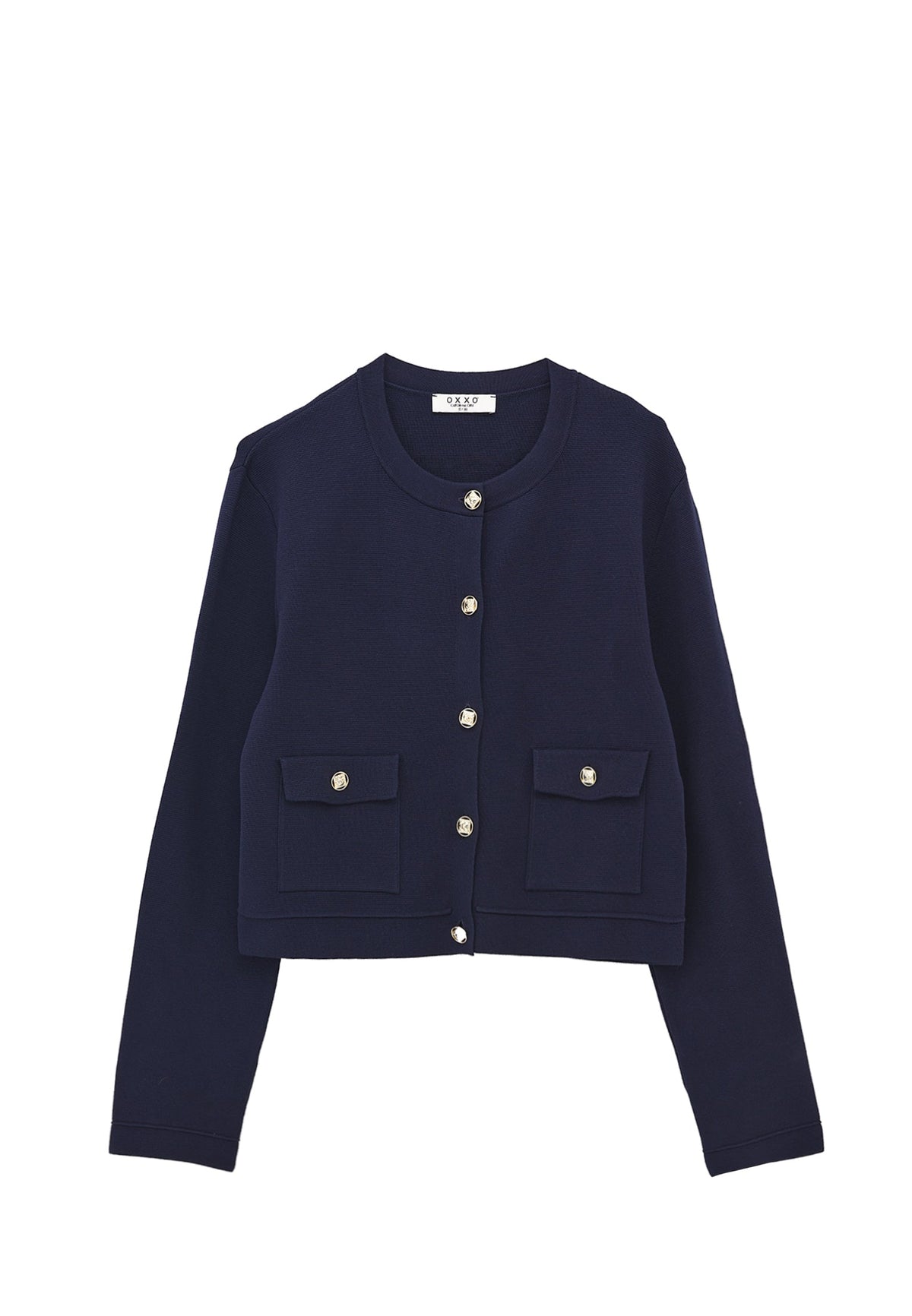 Short Cardigan With Button Details - MIDNIGHT