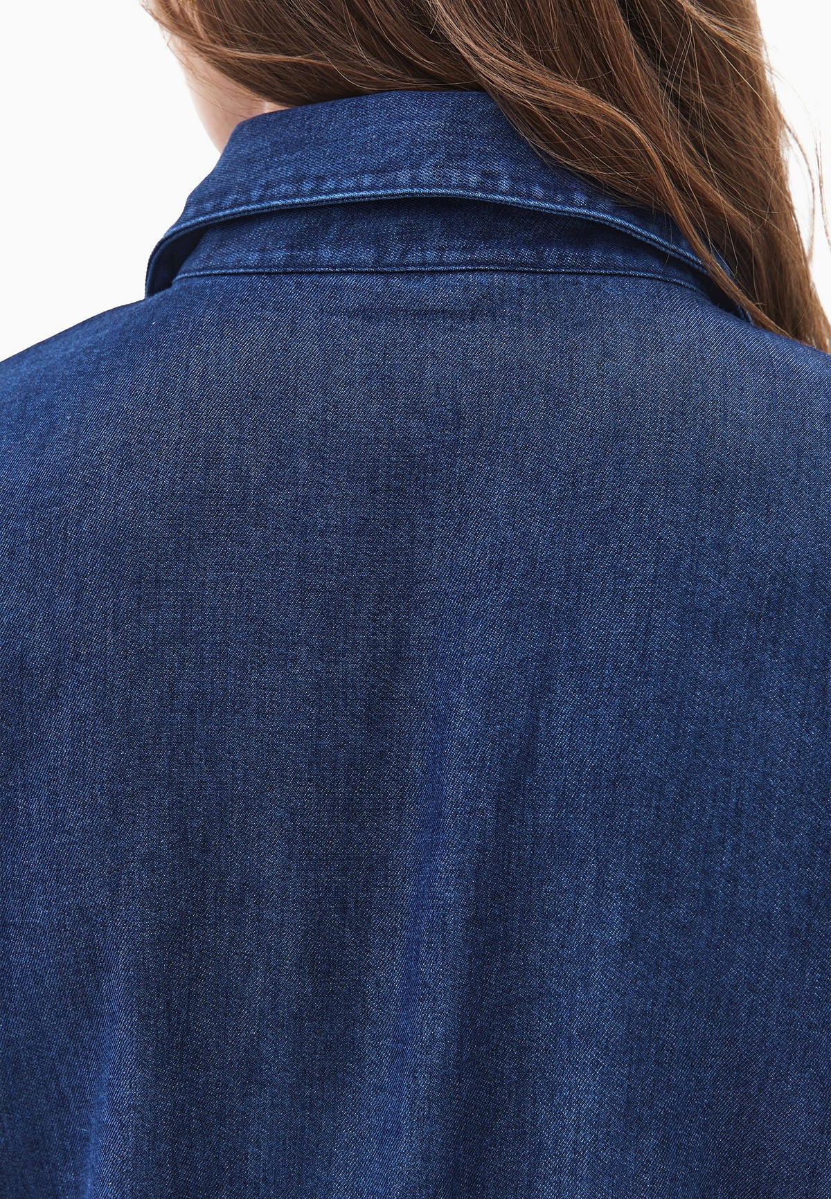 Long Tunic Shirt - MID BLUE DENIM