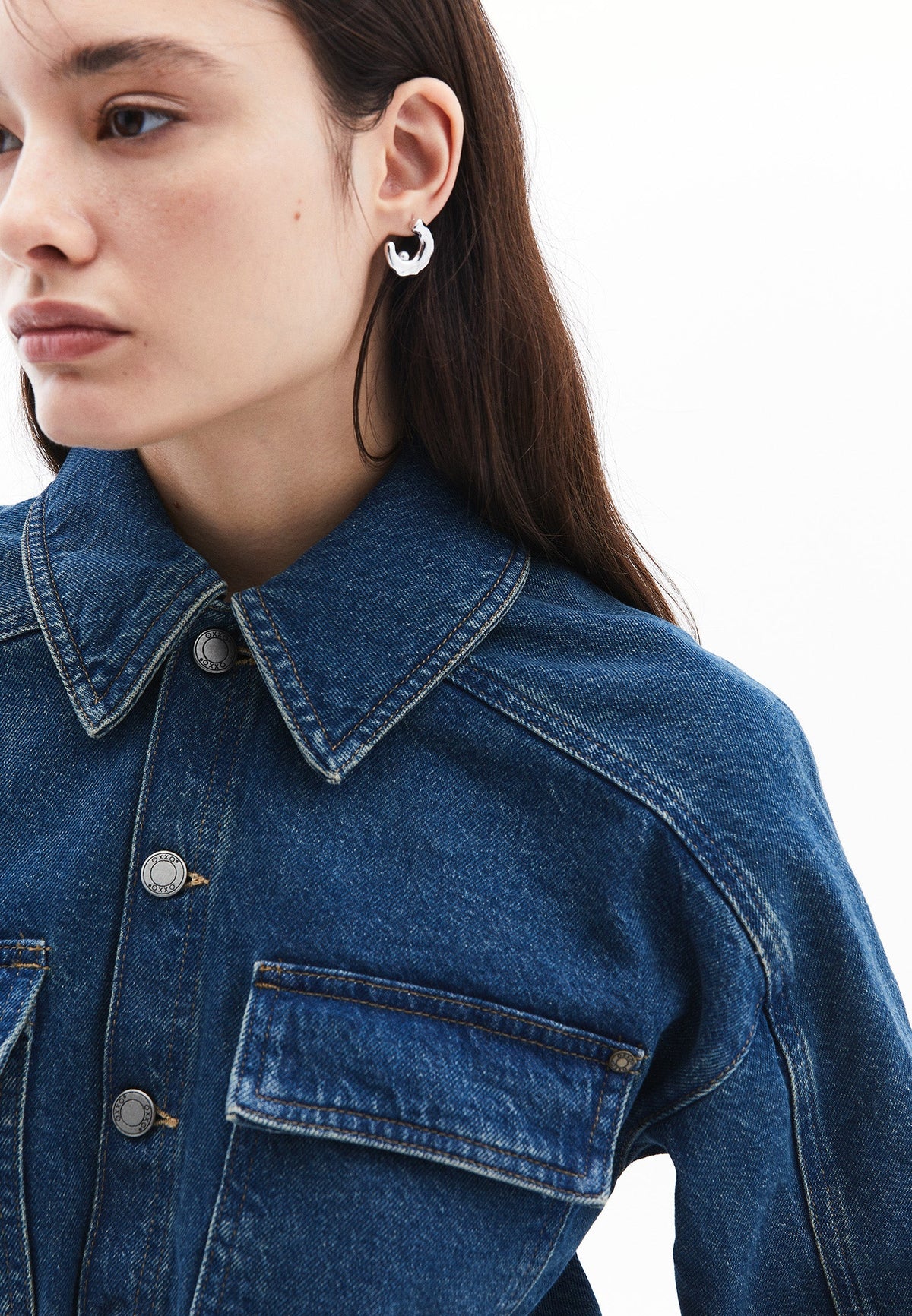 Women Denim Standard Jumpsuit - MID GREEN DENIM