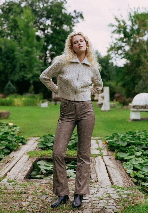 Bootcut Leather Pants With Straight Leg - MOUNTAIN TRAIL