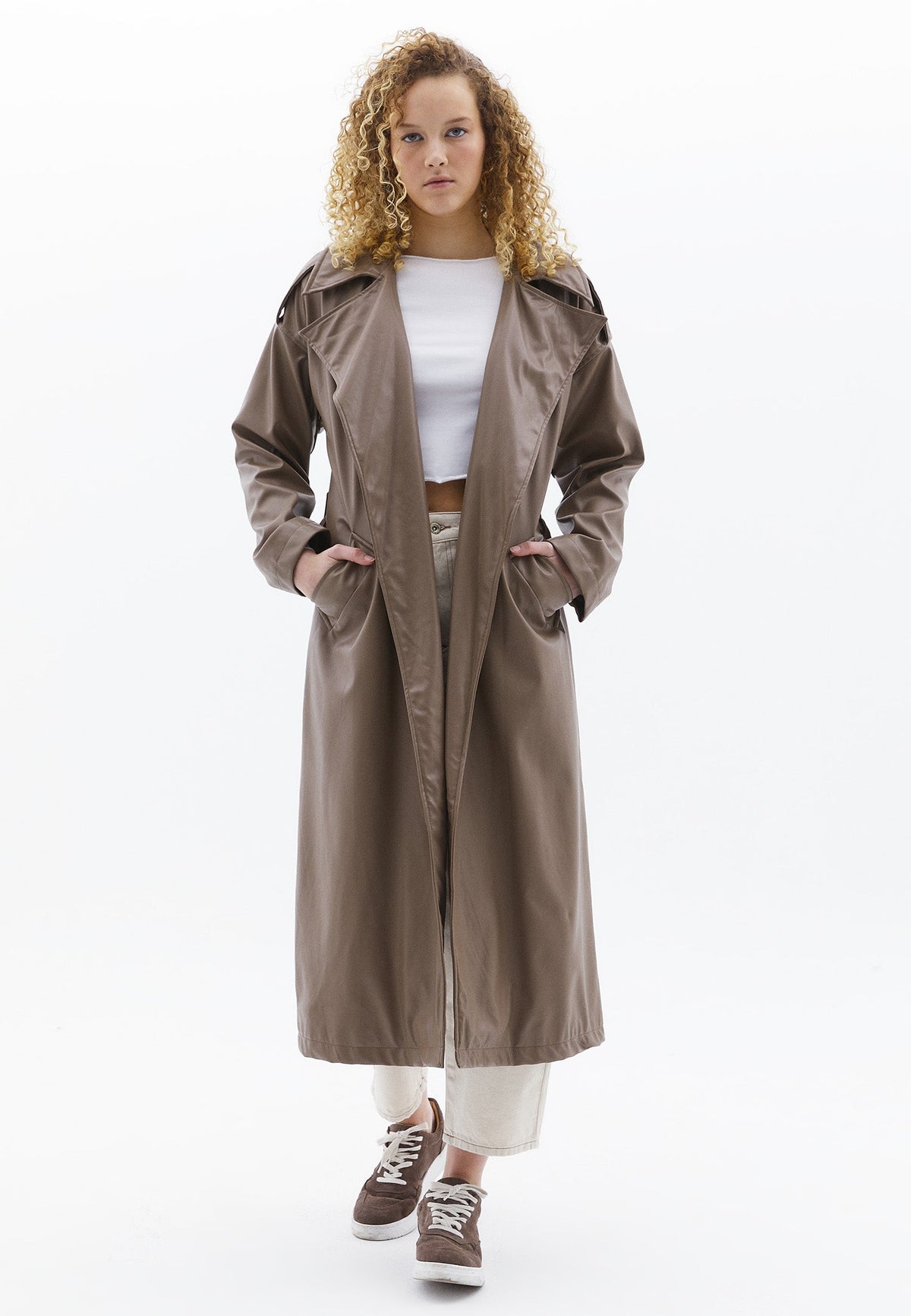 Belted Long Coat - MOUNTAIN TRAIL