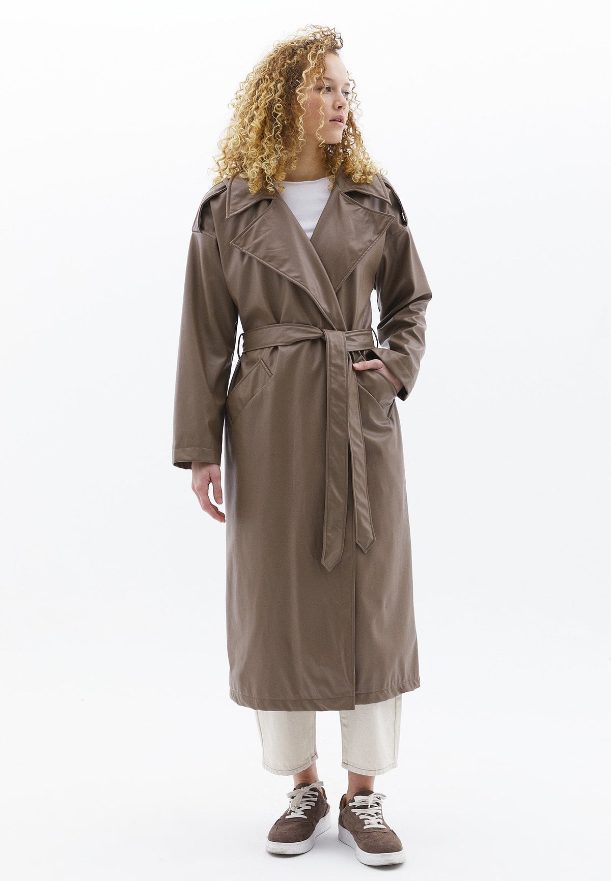 Belted Long Coat - MOUNTAIN TRAIL