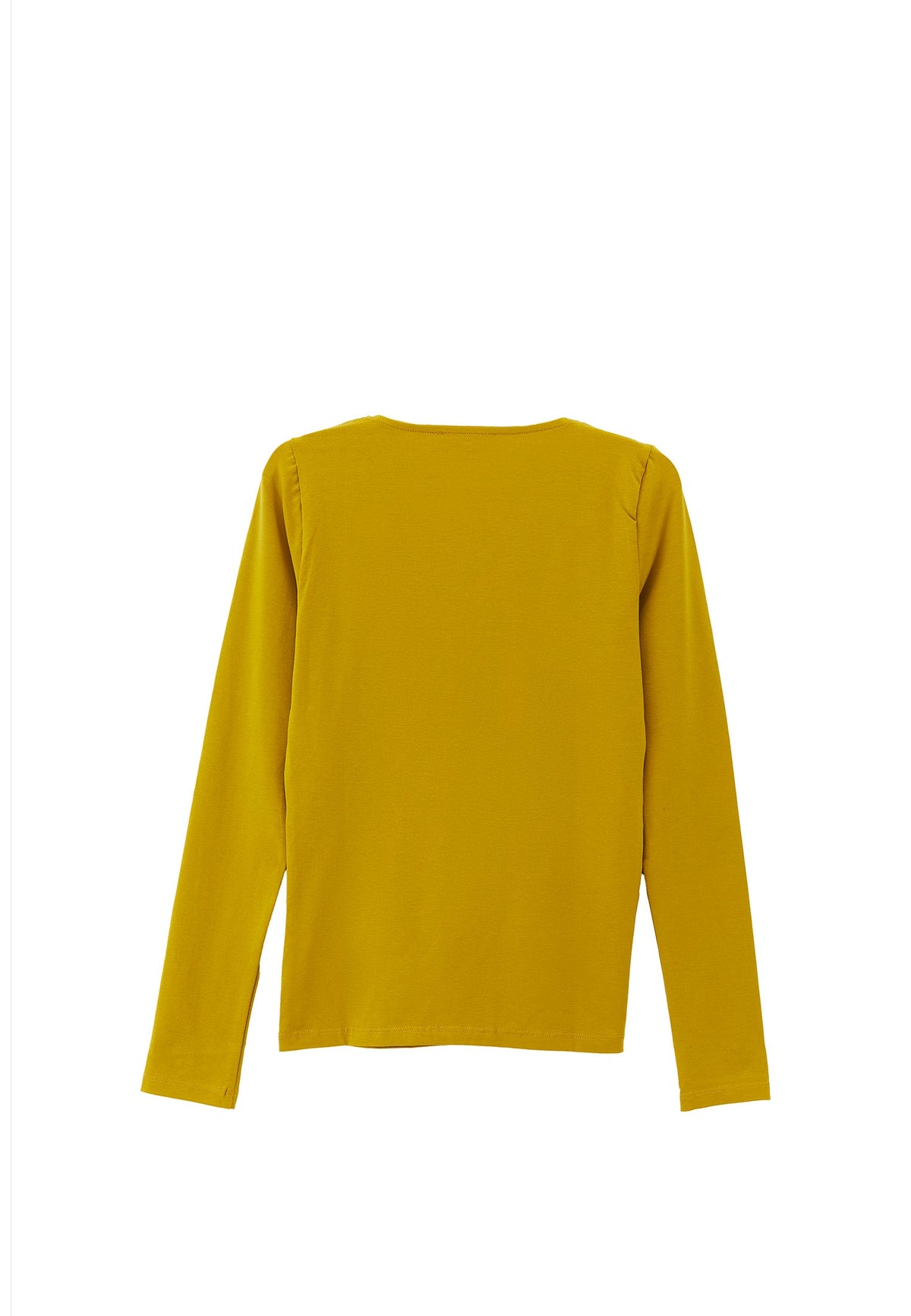 V Neck Long Sleeve T-Shirt - OLIVE OIL