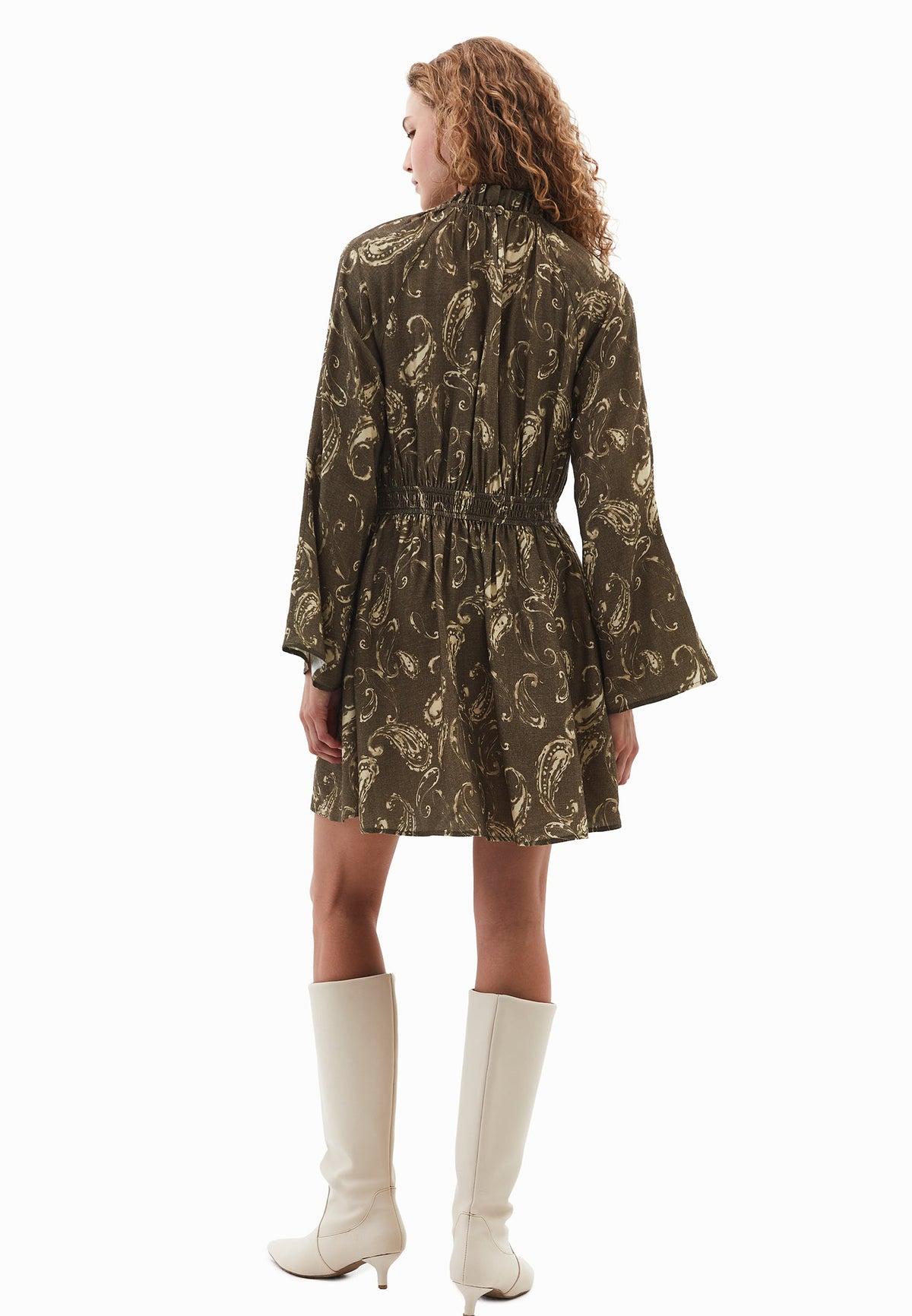 Printed A-Line Dress - PAISLEY COMB
