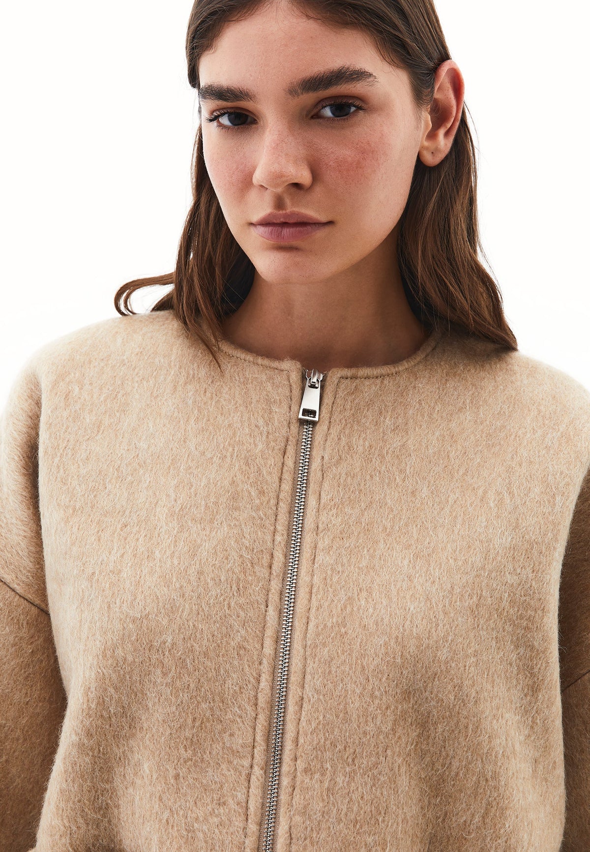 Zero Collar Wool Jacket - SAVANNAH TAN