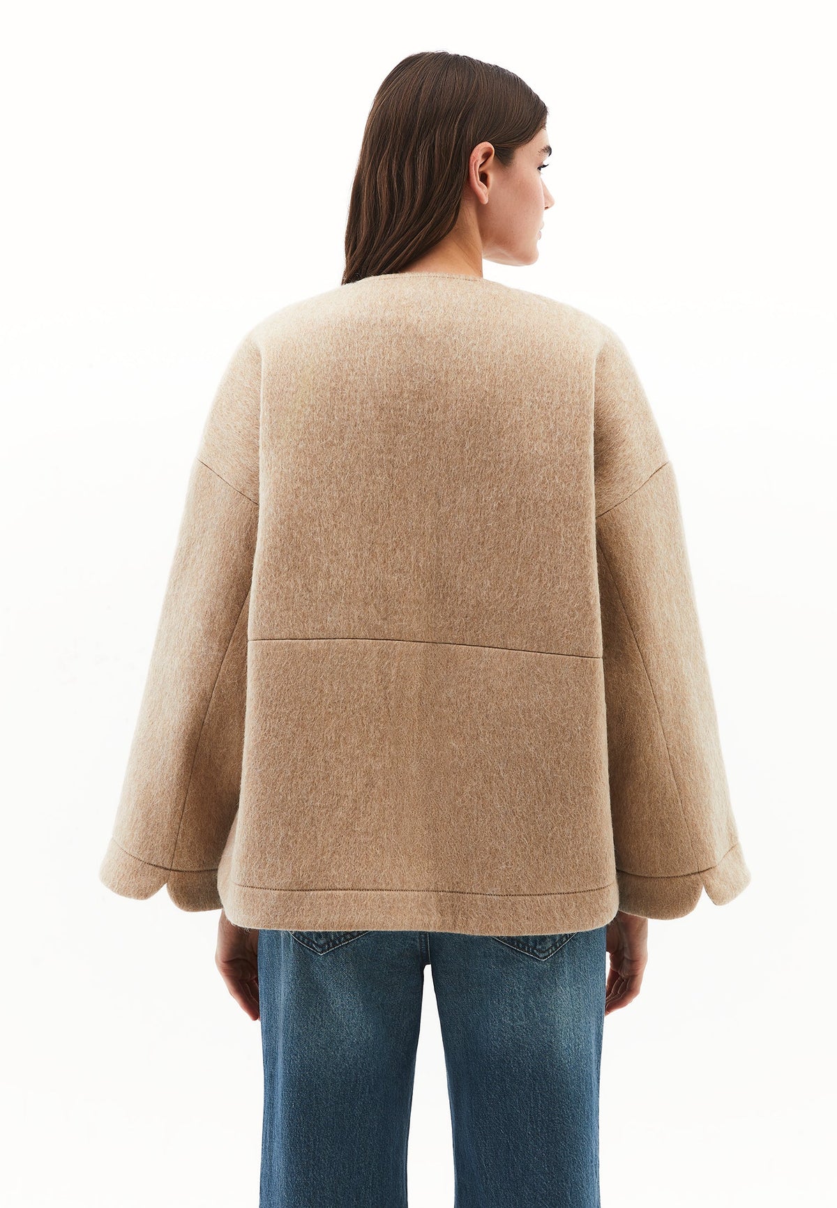 Zero Collar Wool Jacket - SAVANNAH TAN