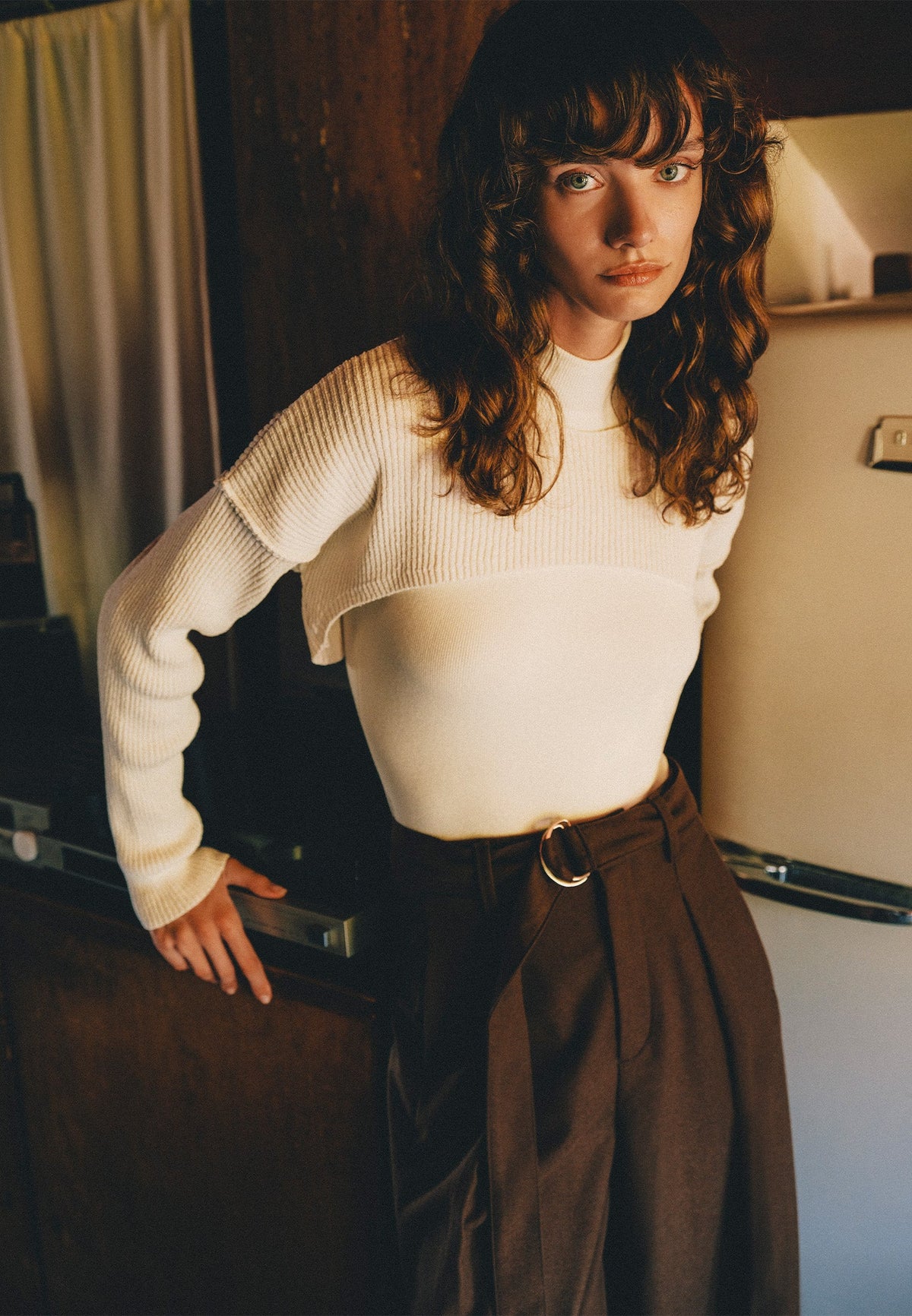 Boat Neck Cropped Sweater - SILVER BIRCH