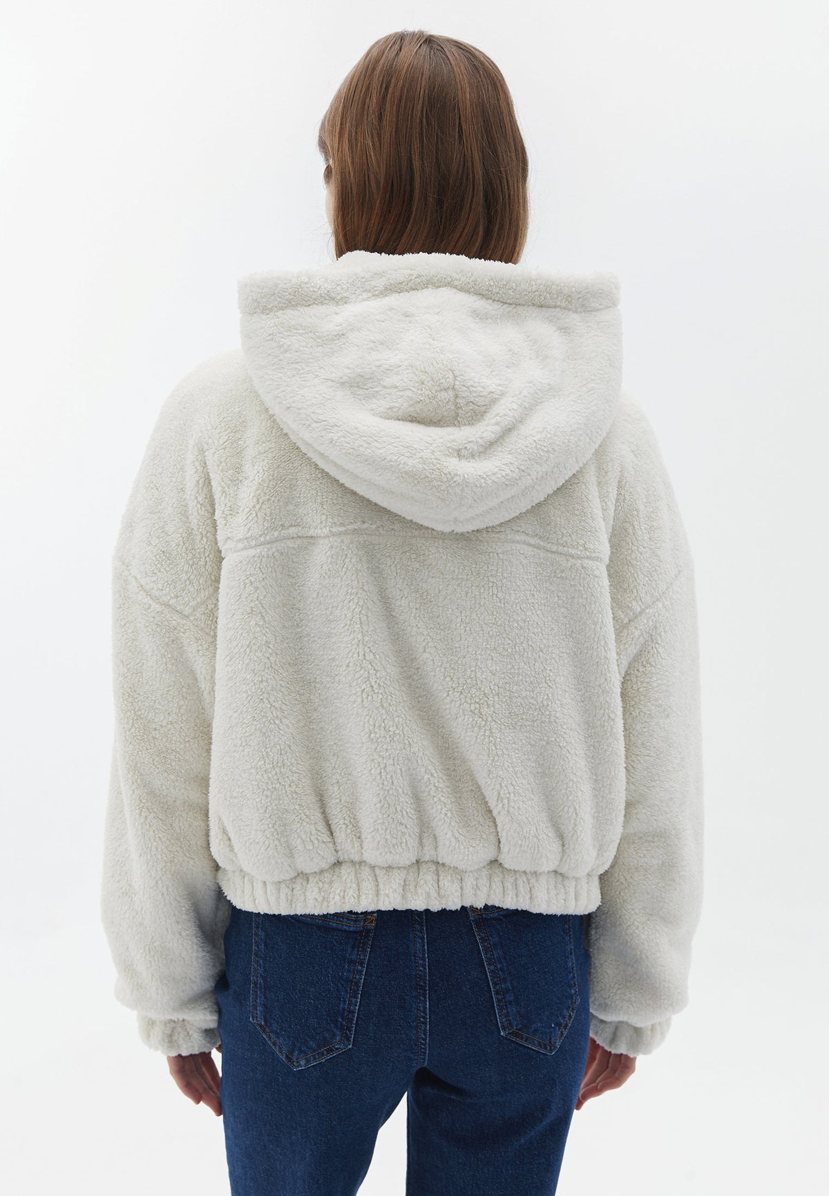 Long Sleeve Hooded Jacket - SILVER BIRCH
