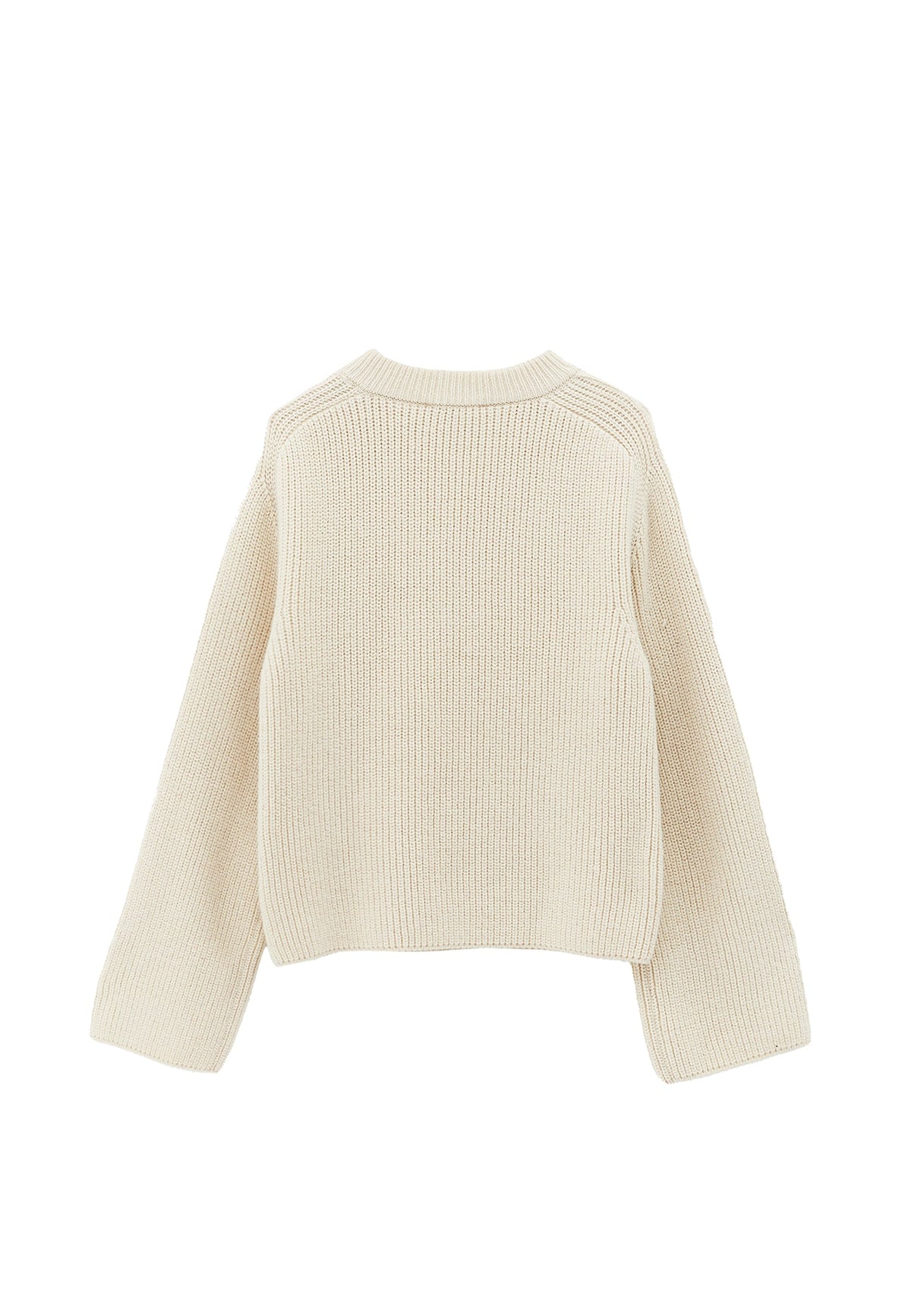 Sweater With Button Details - SILVER BIRCH