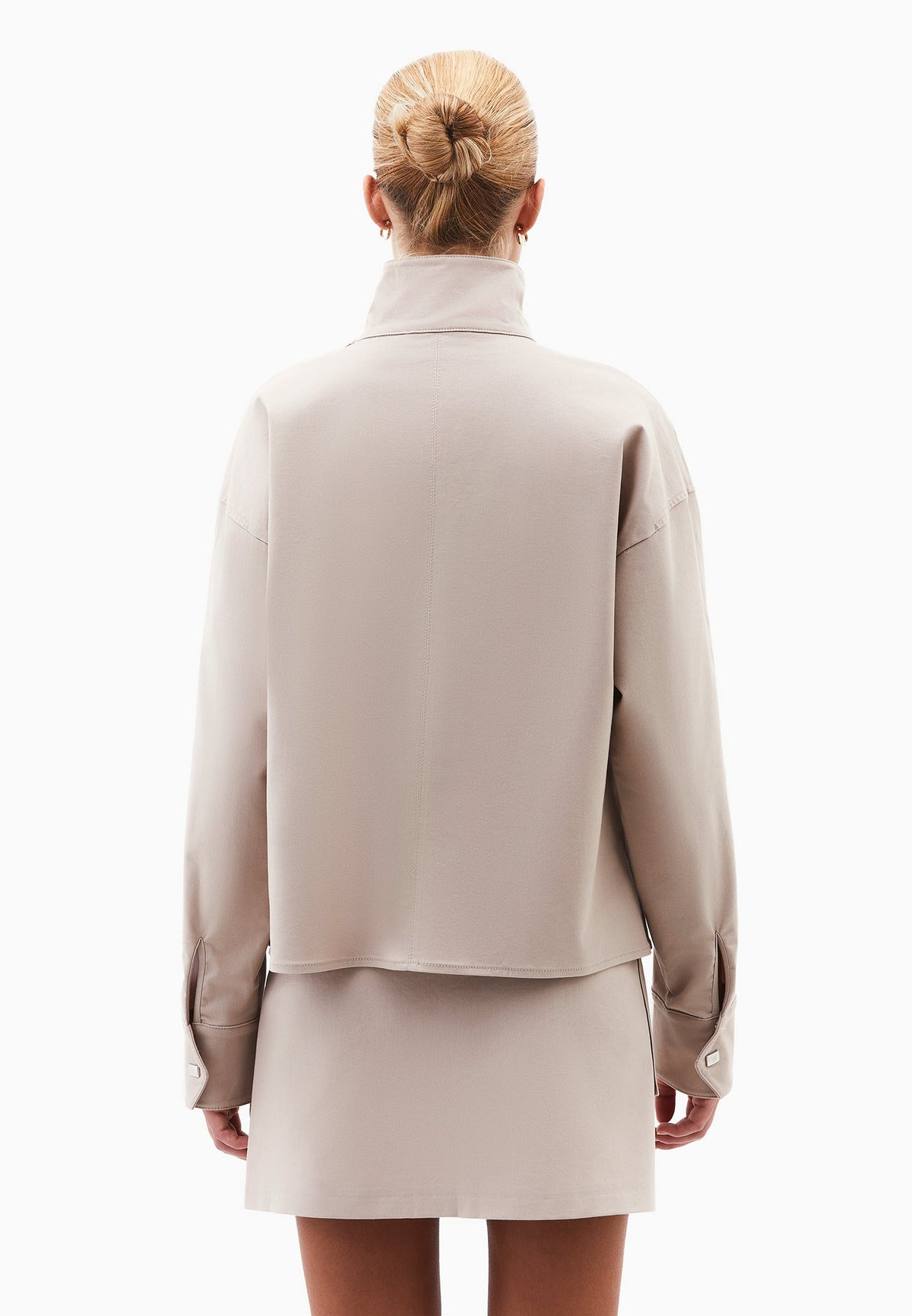 Turtleneck Long Sleeve Shirt - SIMPLY TAUPE
