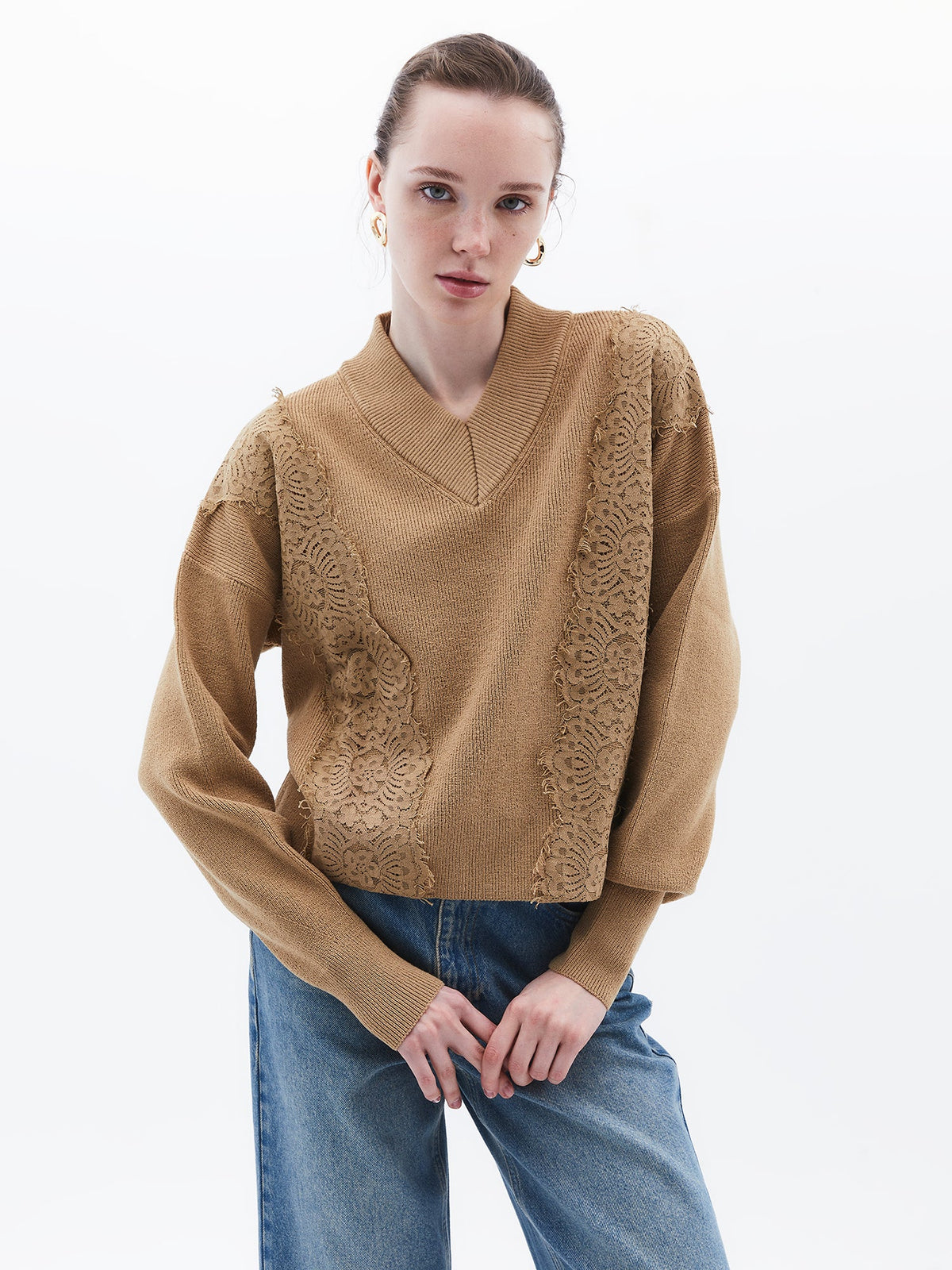 Embroidered Long Sleeve Crew Neck Sweater - STARFISH
