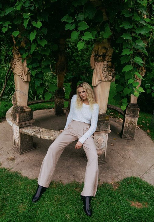 Wide Leg Pants With Button Details - STUCCO