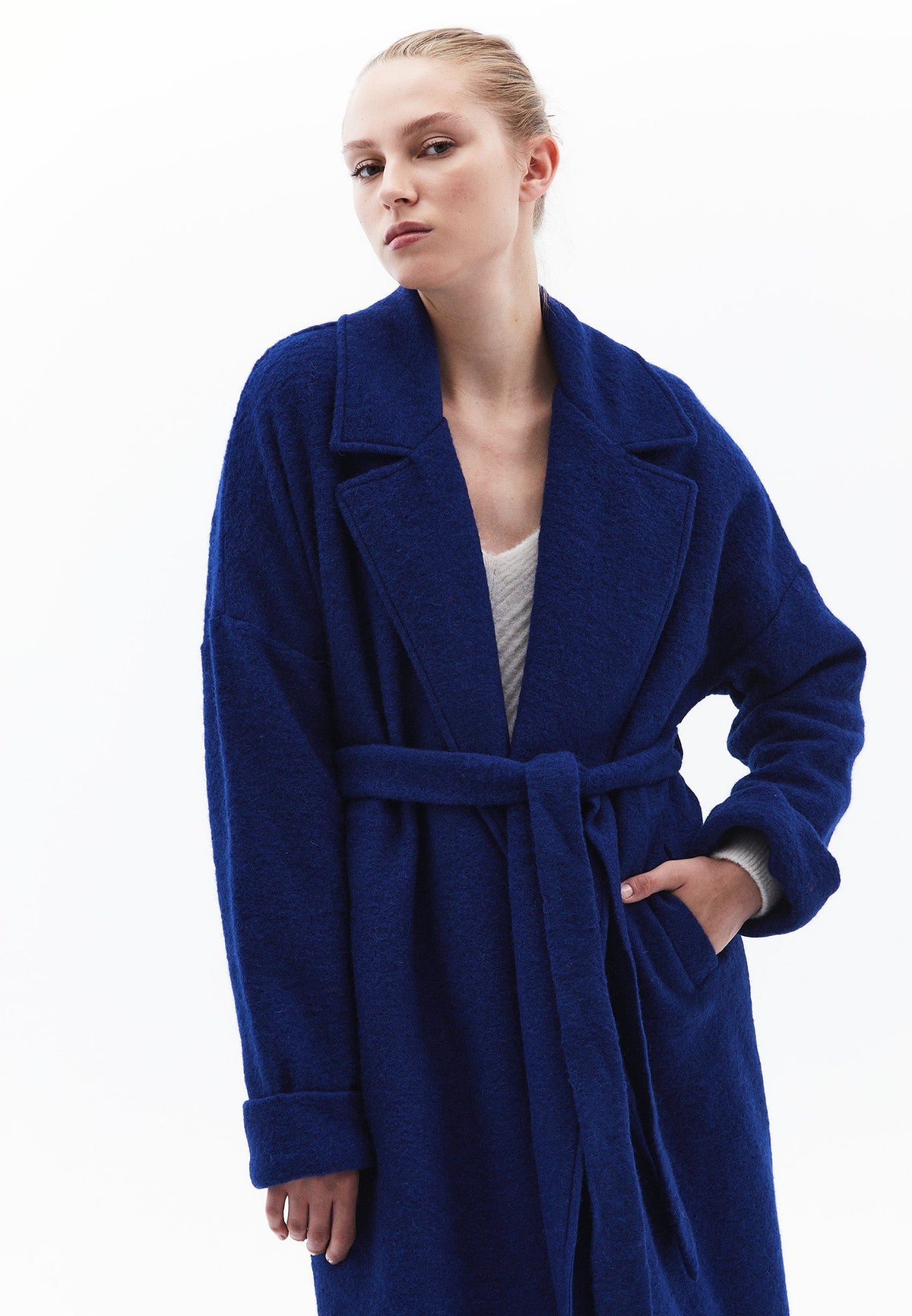 Long Oversize Coat Shirt Collar - SURF THE WEB