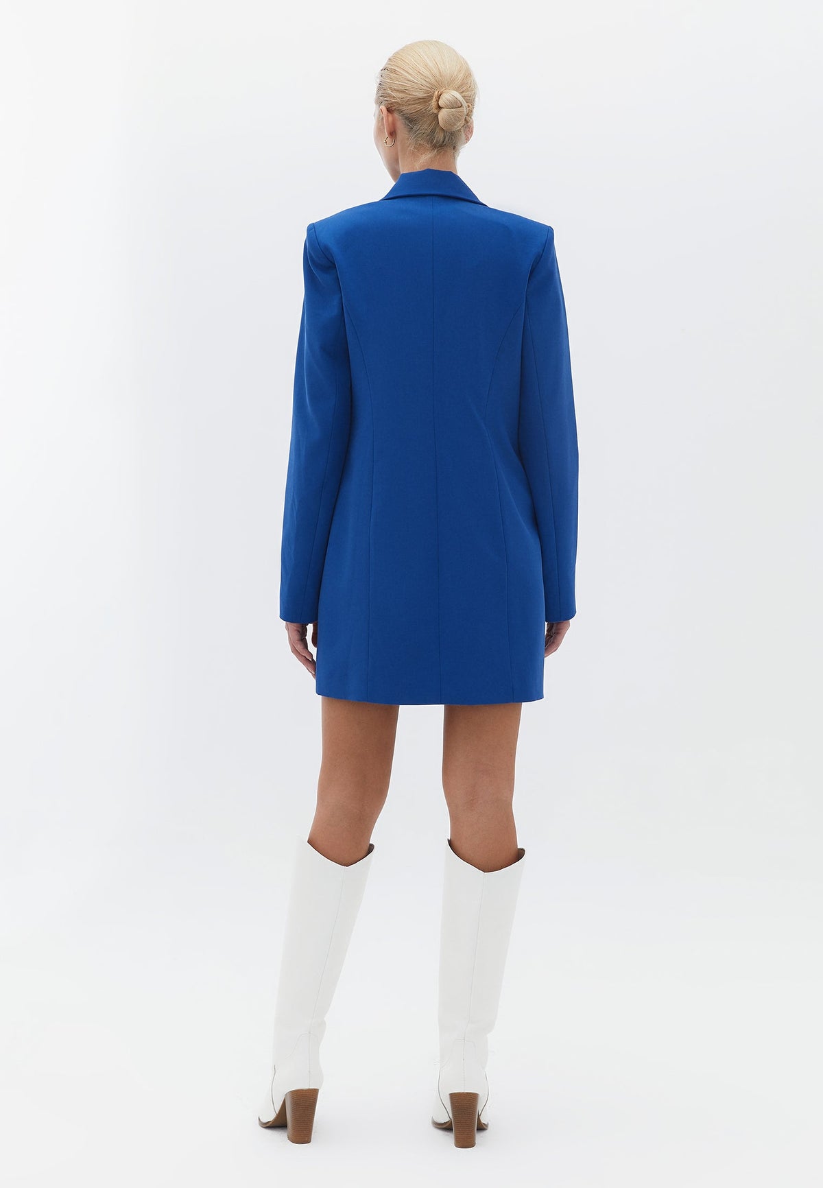 Slim Fit Short Jacket With Button Details - TRUE BLUE