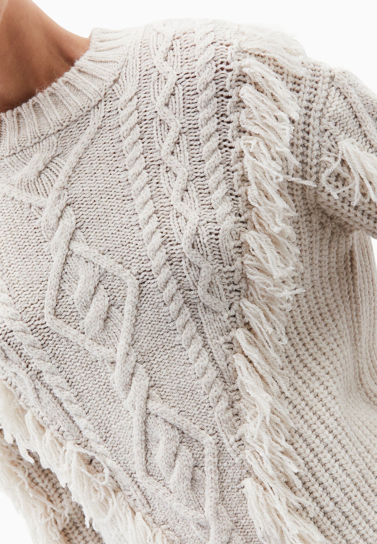 Knit Sweater With Ribbed Details And Crew Neck - TURTLEDOVE