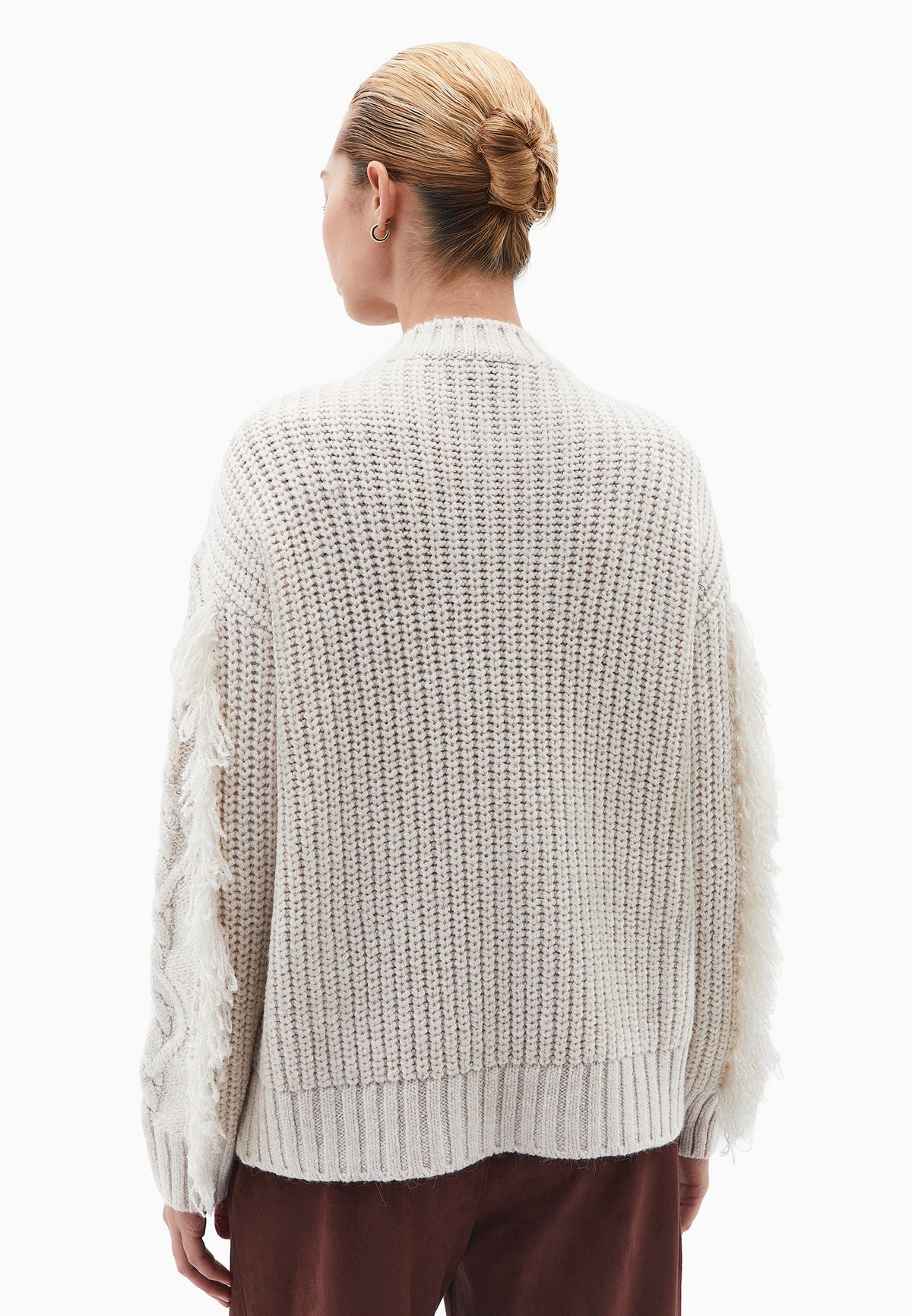 Knit Sweater With Ribbed Details And Crew Neck - TURTLEDOVE