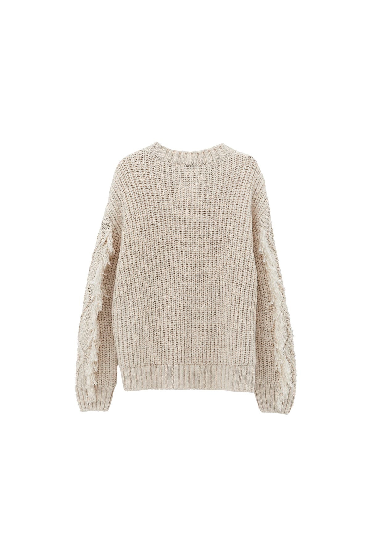 Knit Sweater With Ribbed Details And Crew Neck - TURTLEDOVE