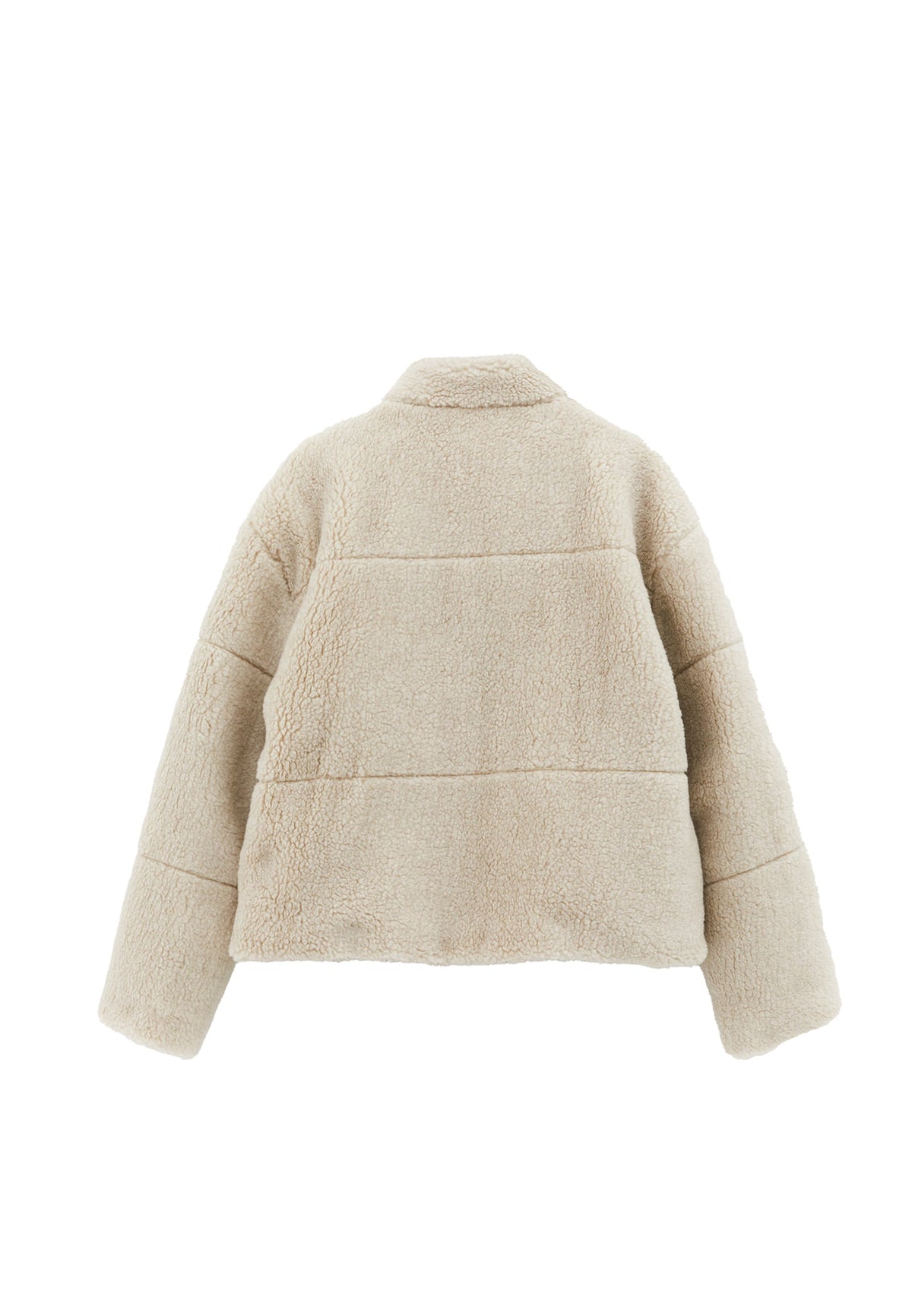 High Collar Bouclé Short Jacket - TURTLEDOVE