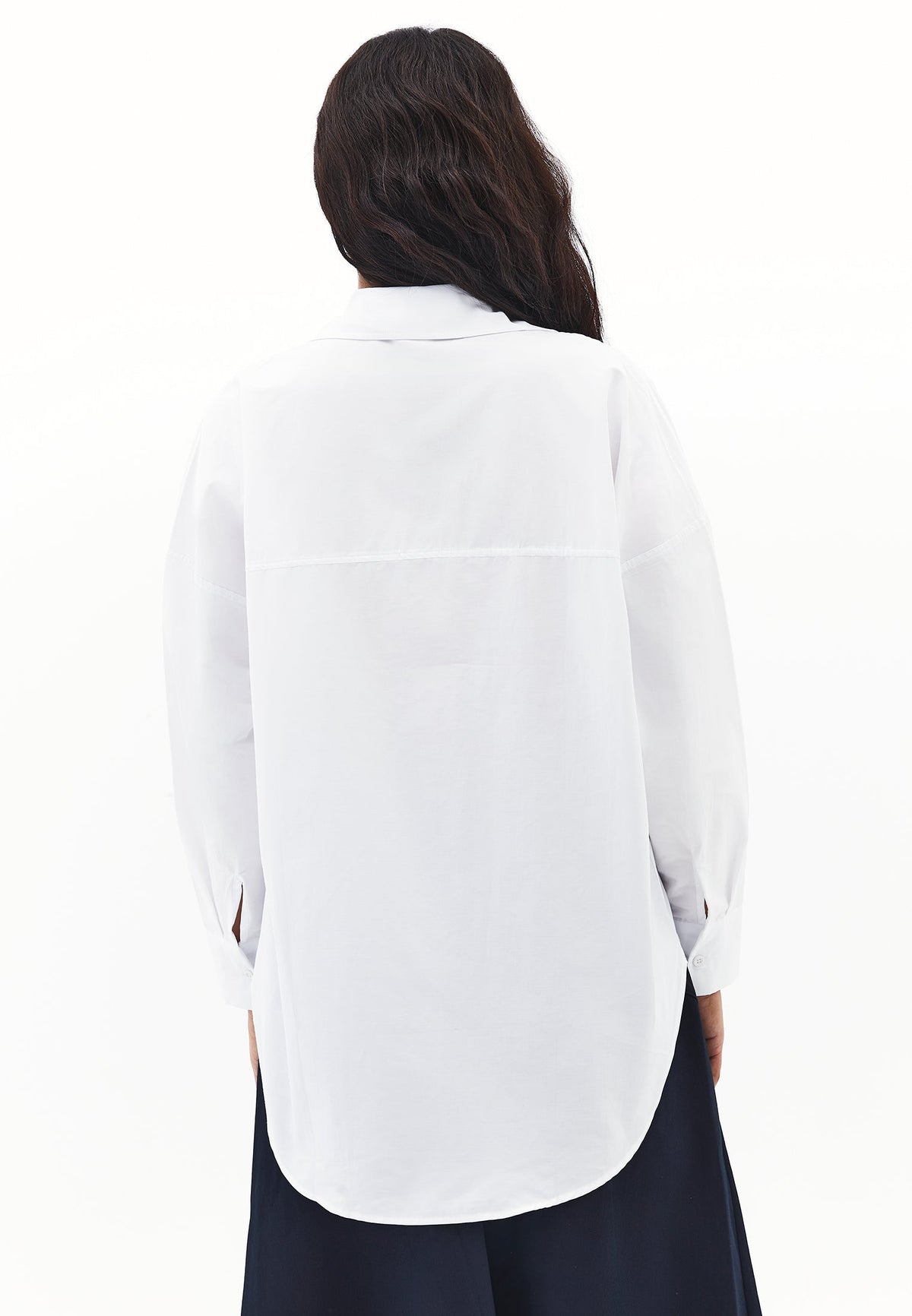 Button Detailed Tunic Shirt - WHITE