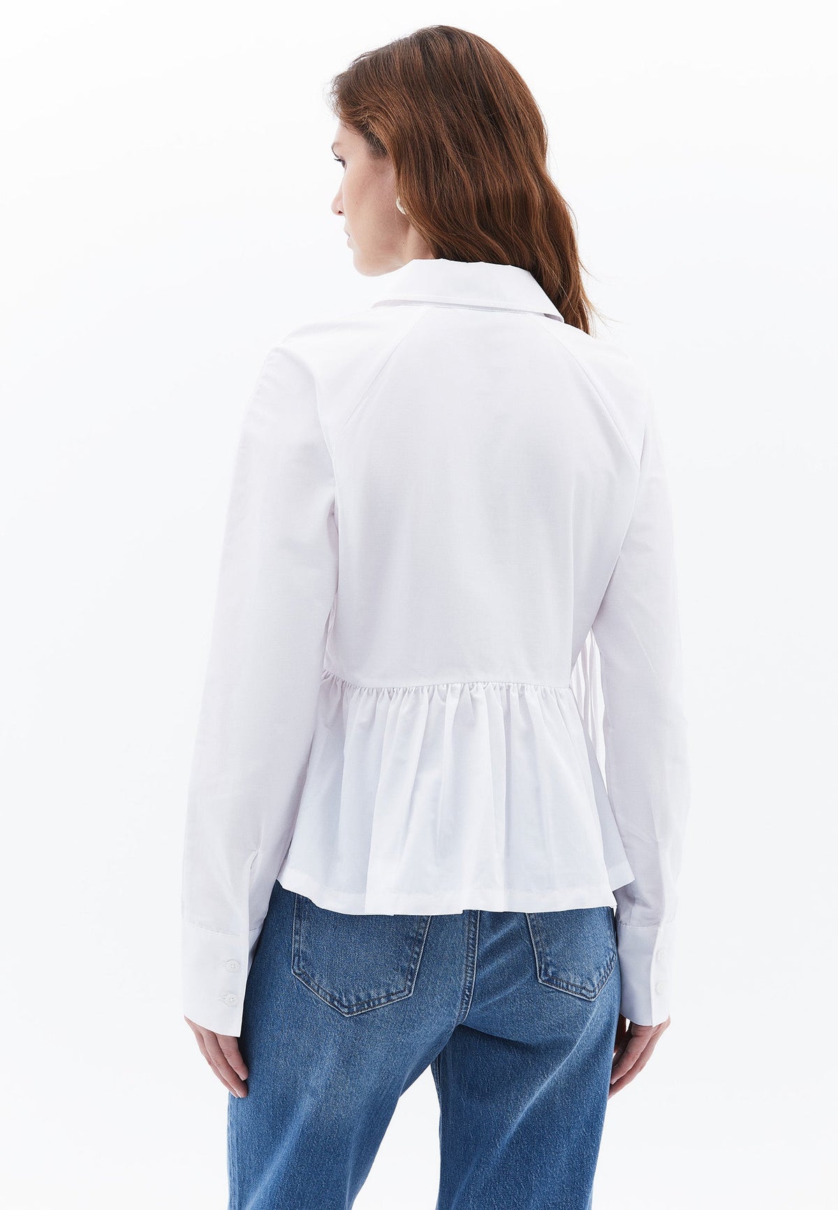 Slim Fit Shirt With Long Raglan Sleeve - WHITE