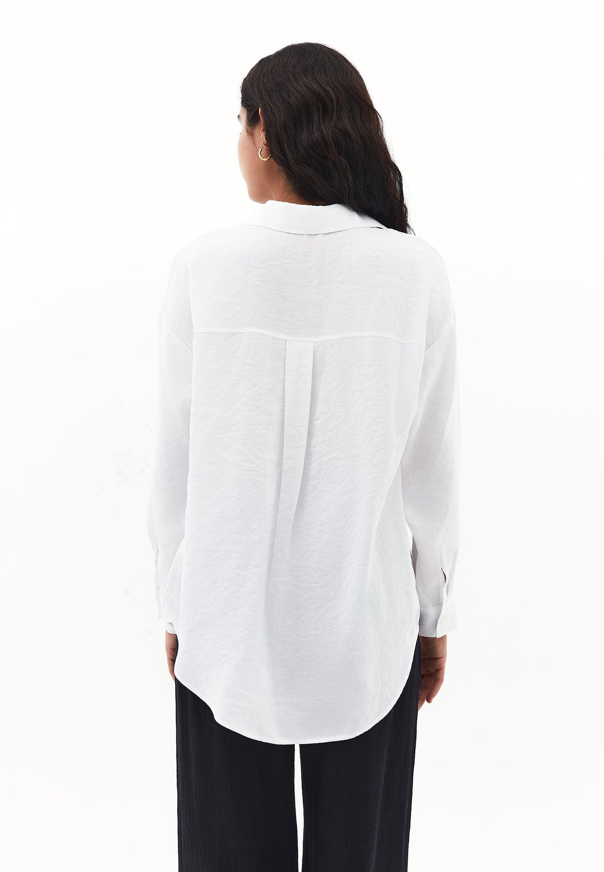 Button Detailed Oversize Shirt - WHITE
