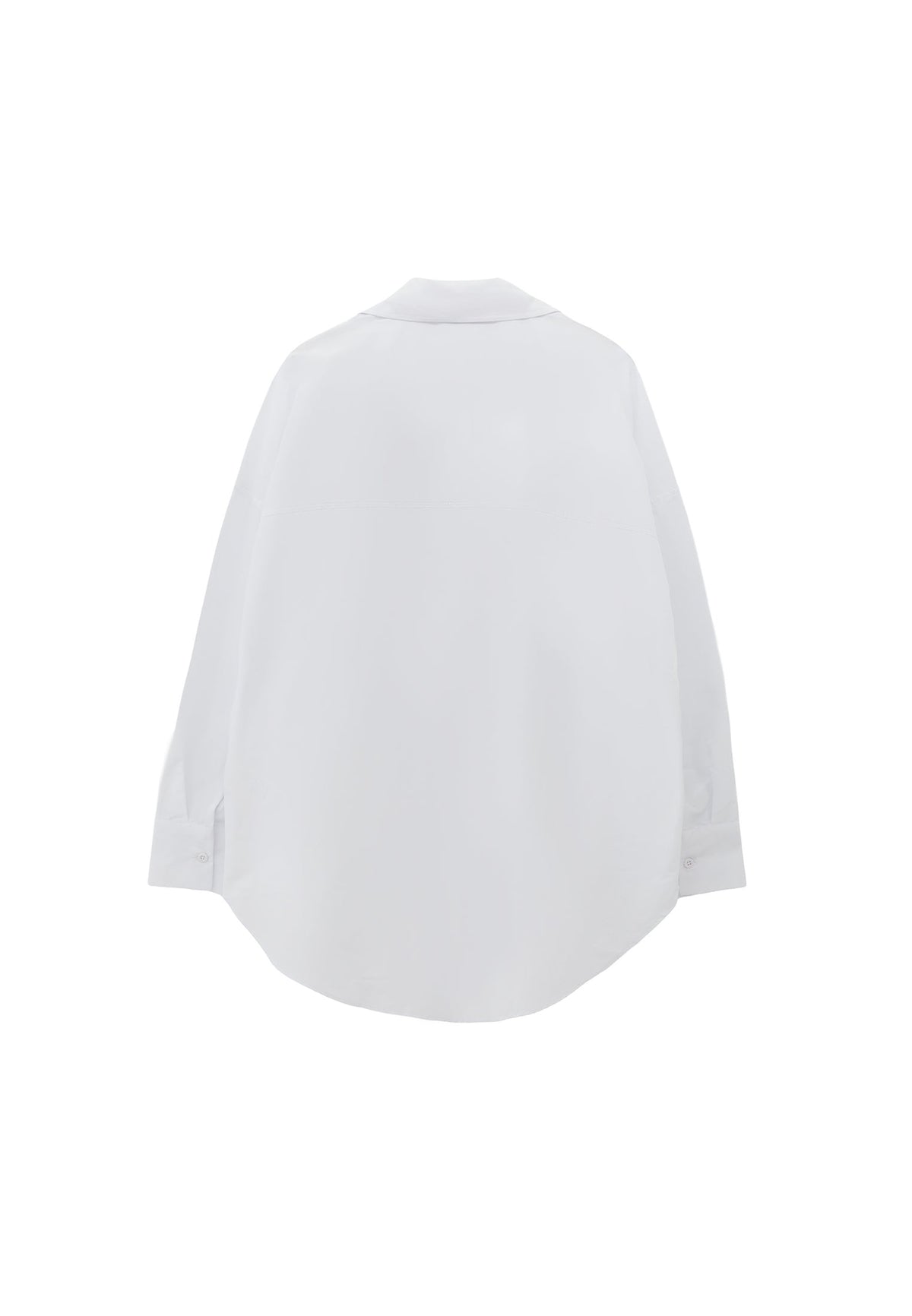 Button Detailed Tunic Shirt - WHITE