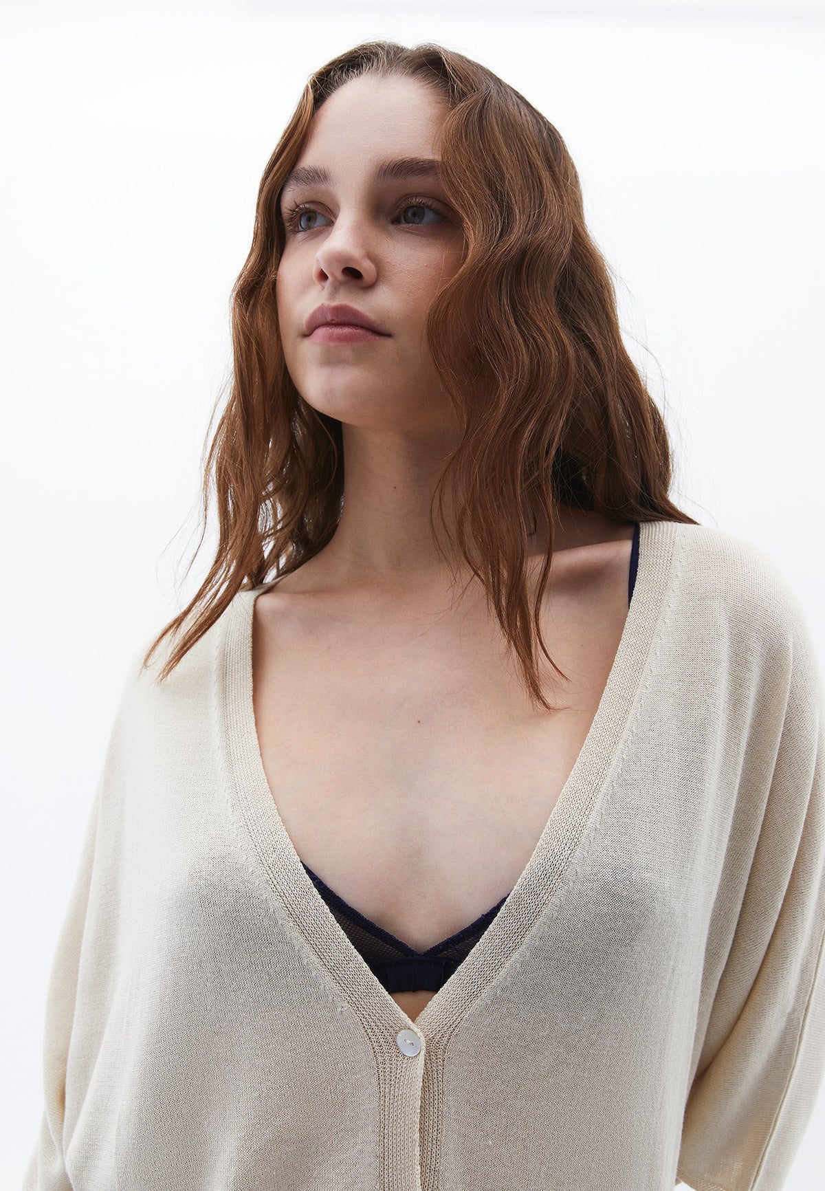 Tunic Cardigan Women Long Sleeve Batwing Sleeve - ALMOND MILK